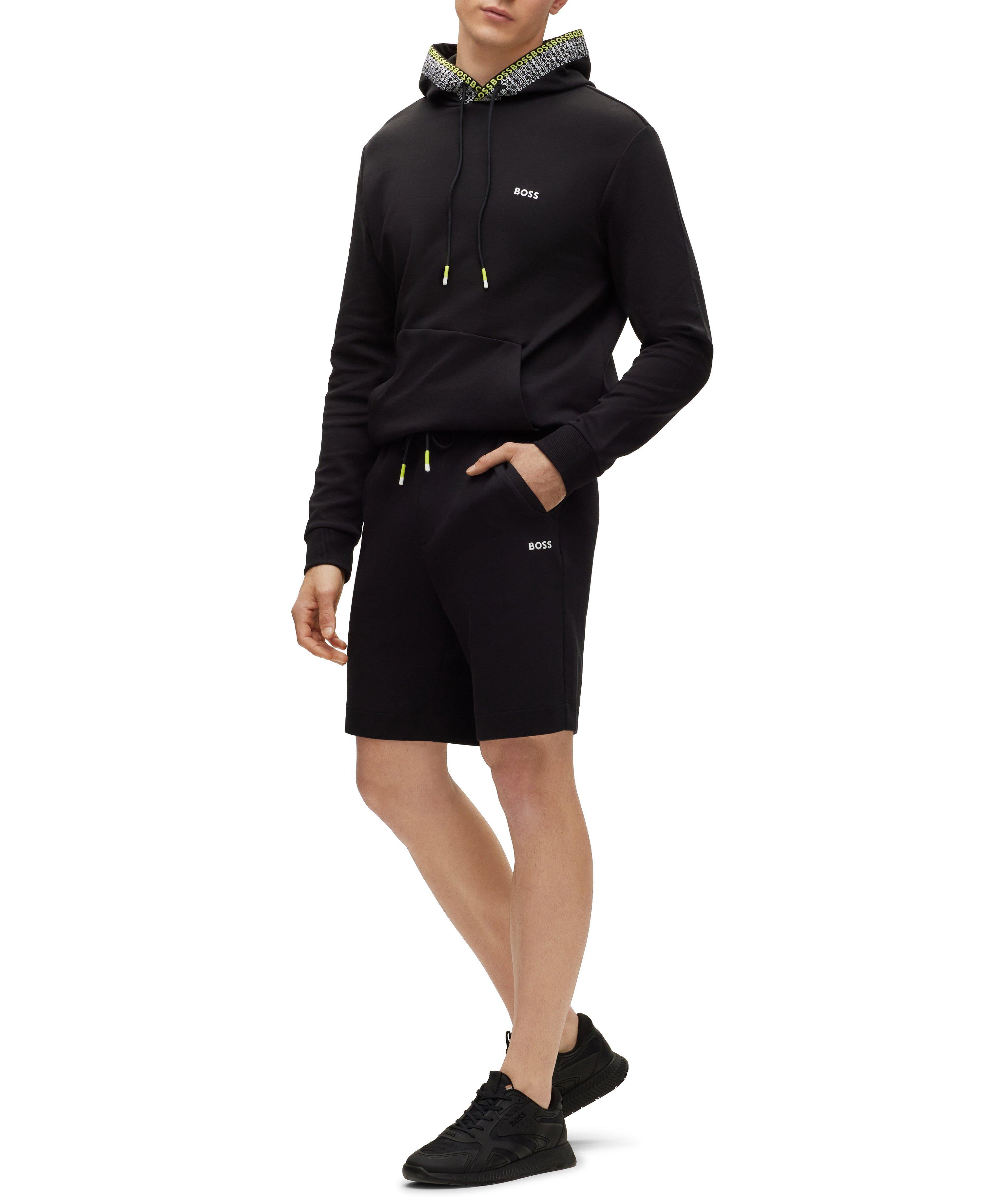 Drawstring Two-Tone Embroidered Logo Hooded Sweater image 4