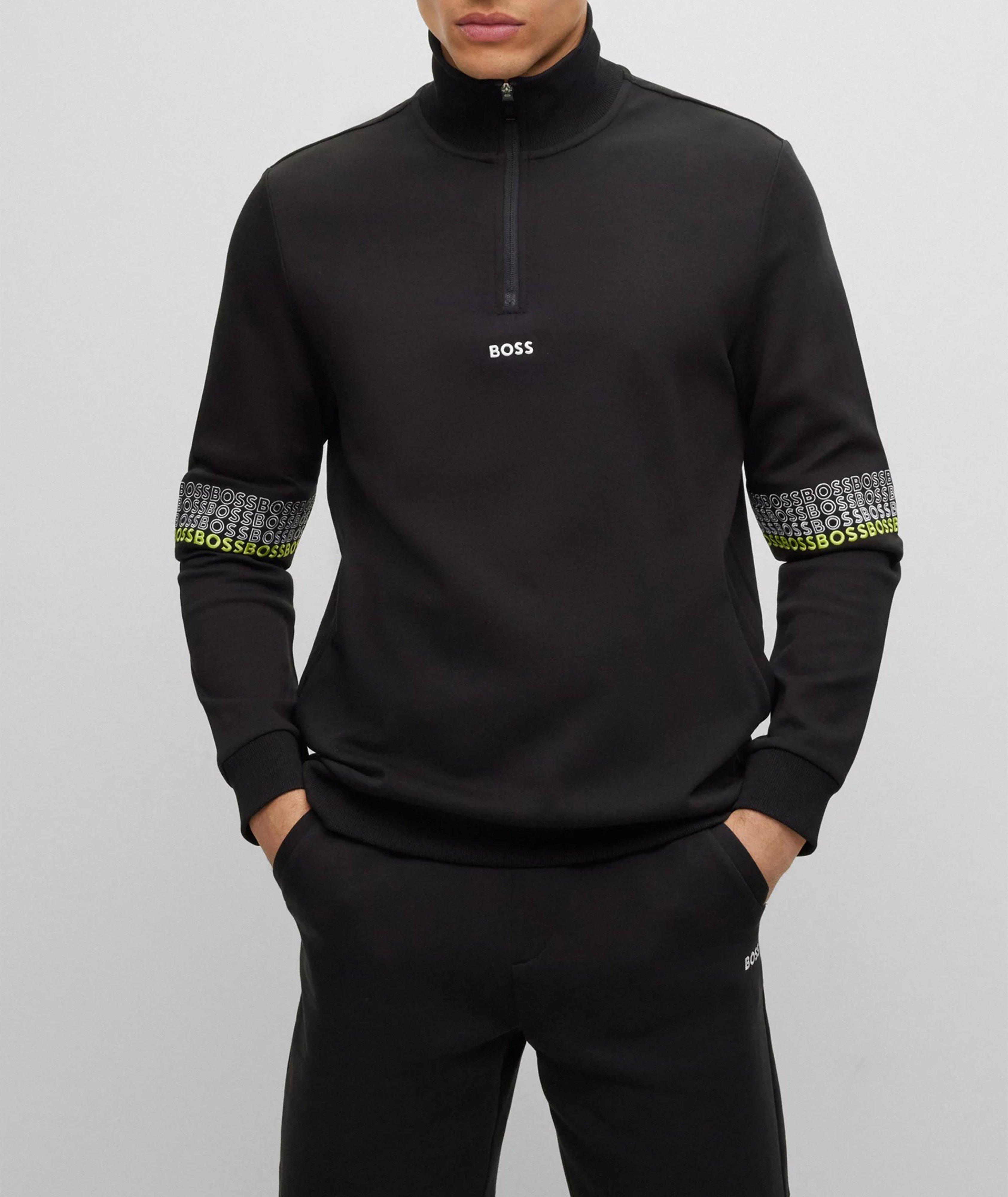 Quarter-Zip Embroidered Logo Sweater image 1