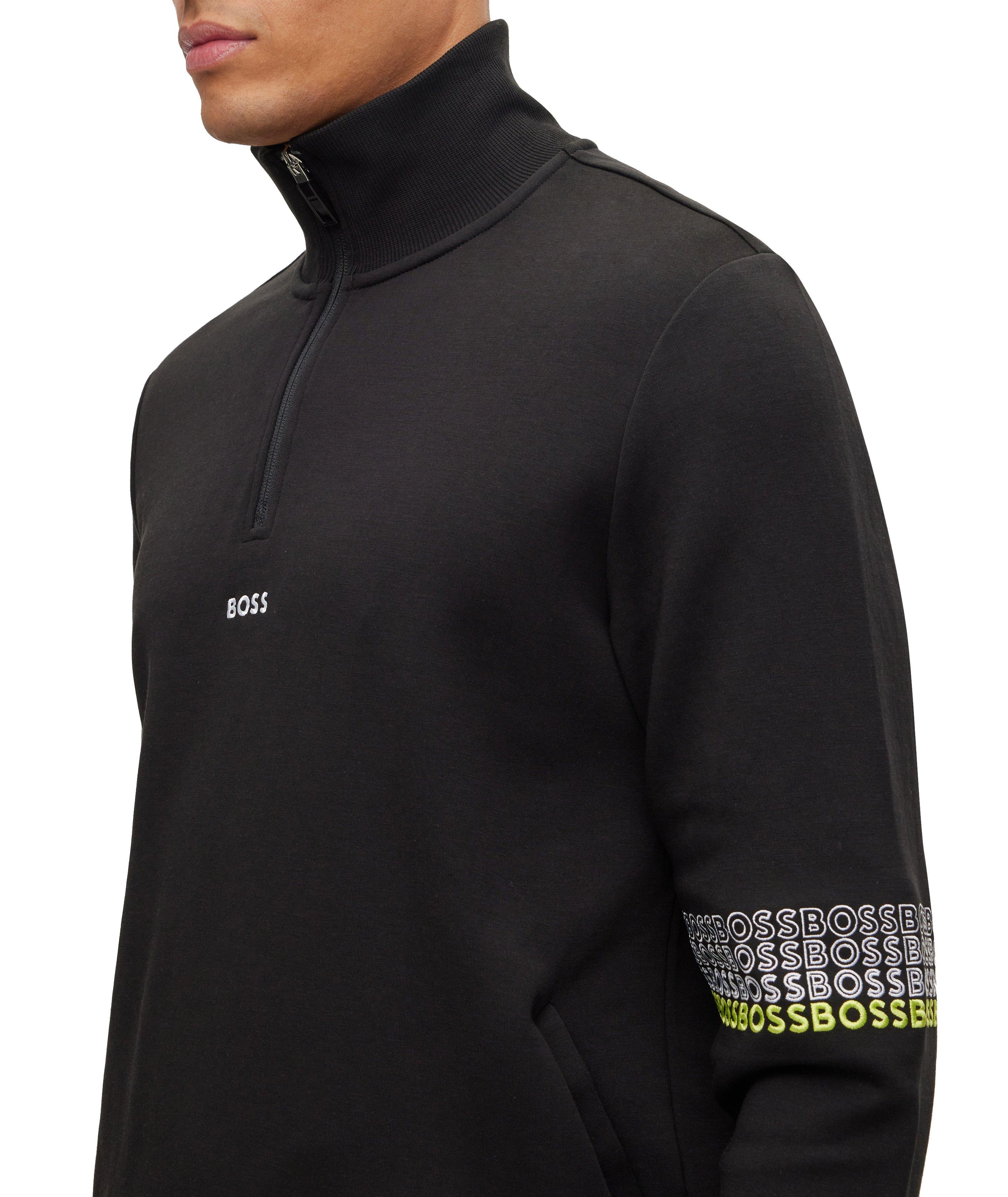 Quarter-Zip Embroidered Logo Sweater image 3