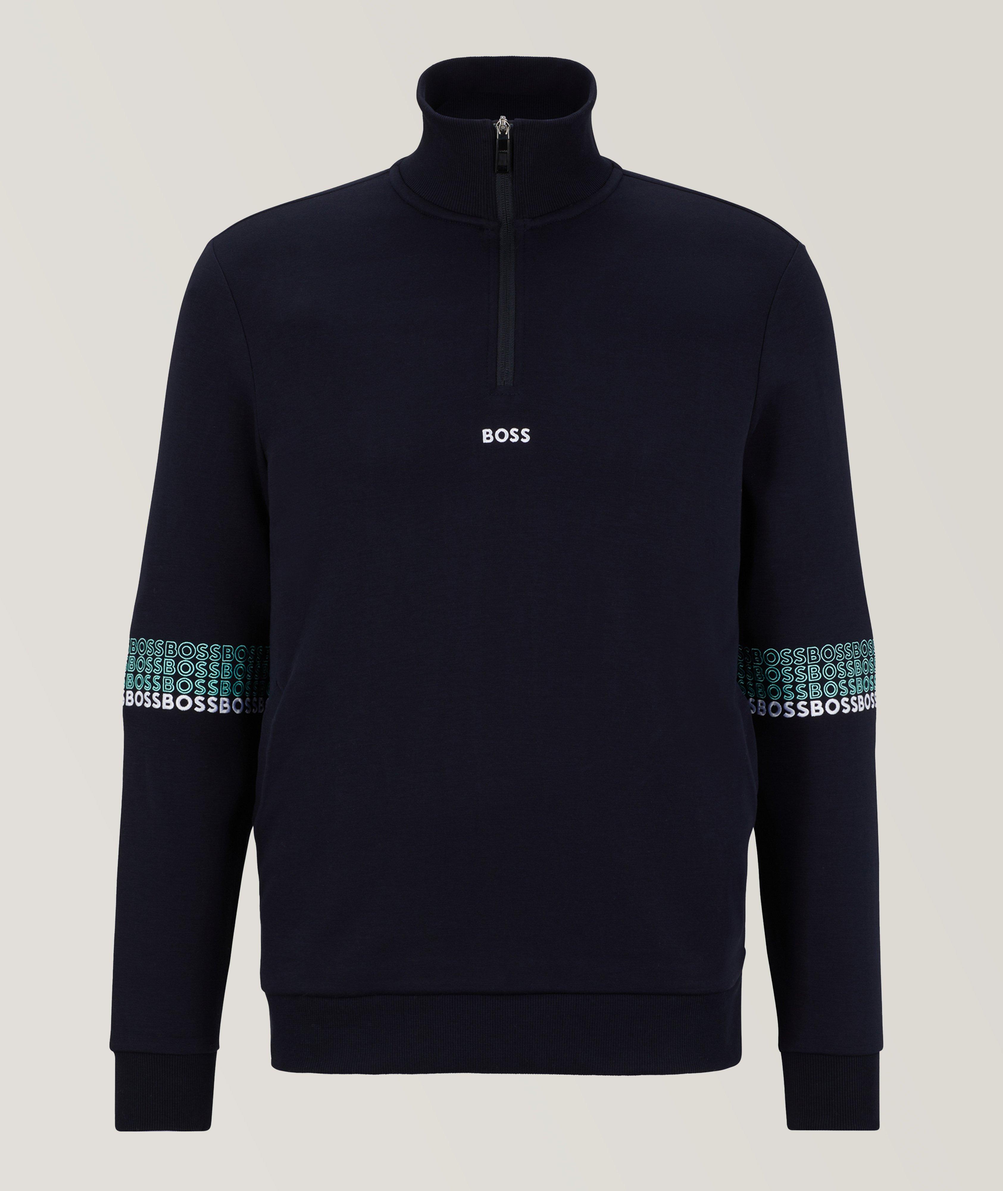 Quarter-Zip Embroidered Logo Sweater image 0