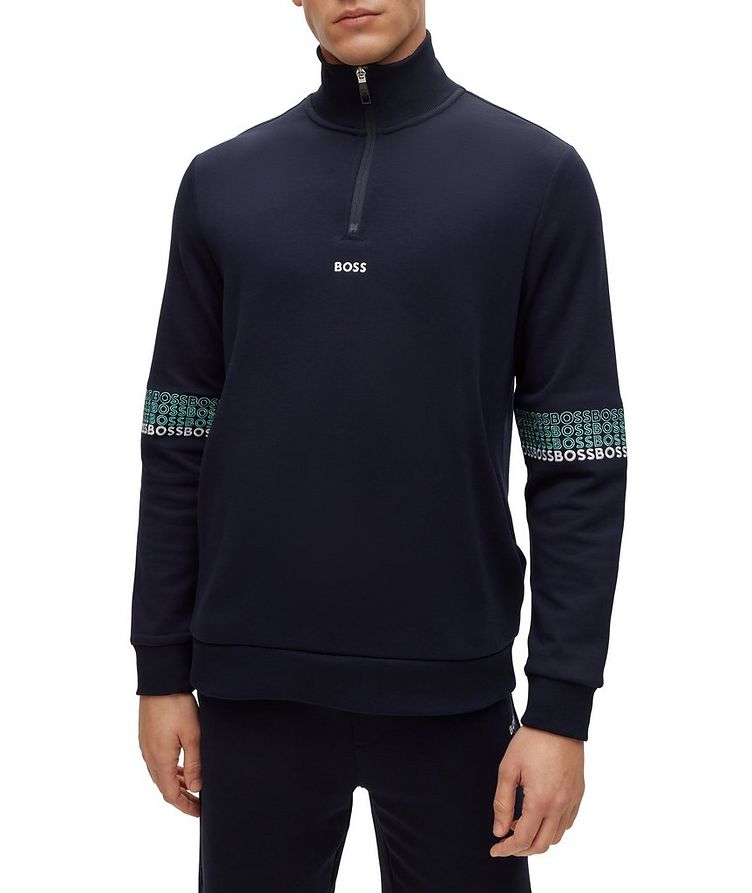 Quarter-Zip Embroidered Logo Sweater image 1