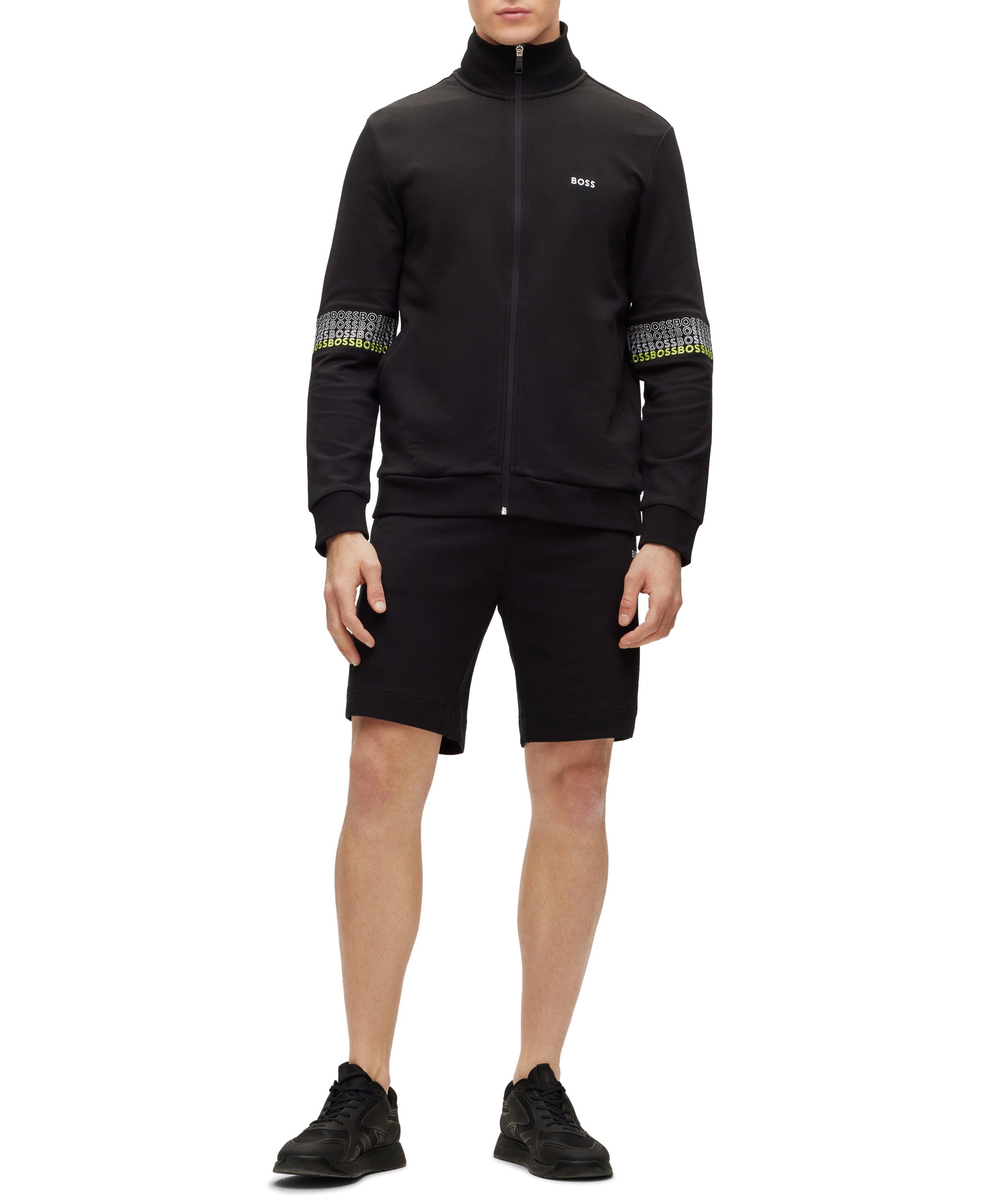 Pull en mélange de coton à glissière avec logos image 4