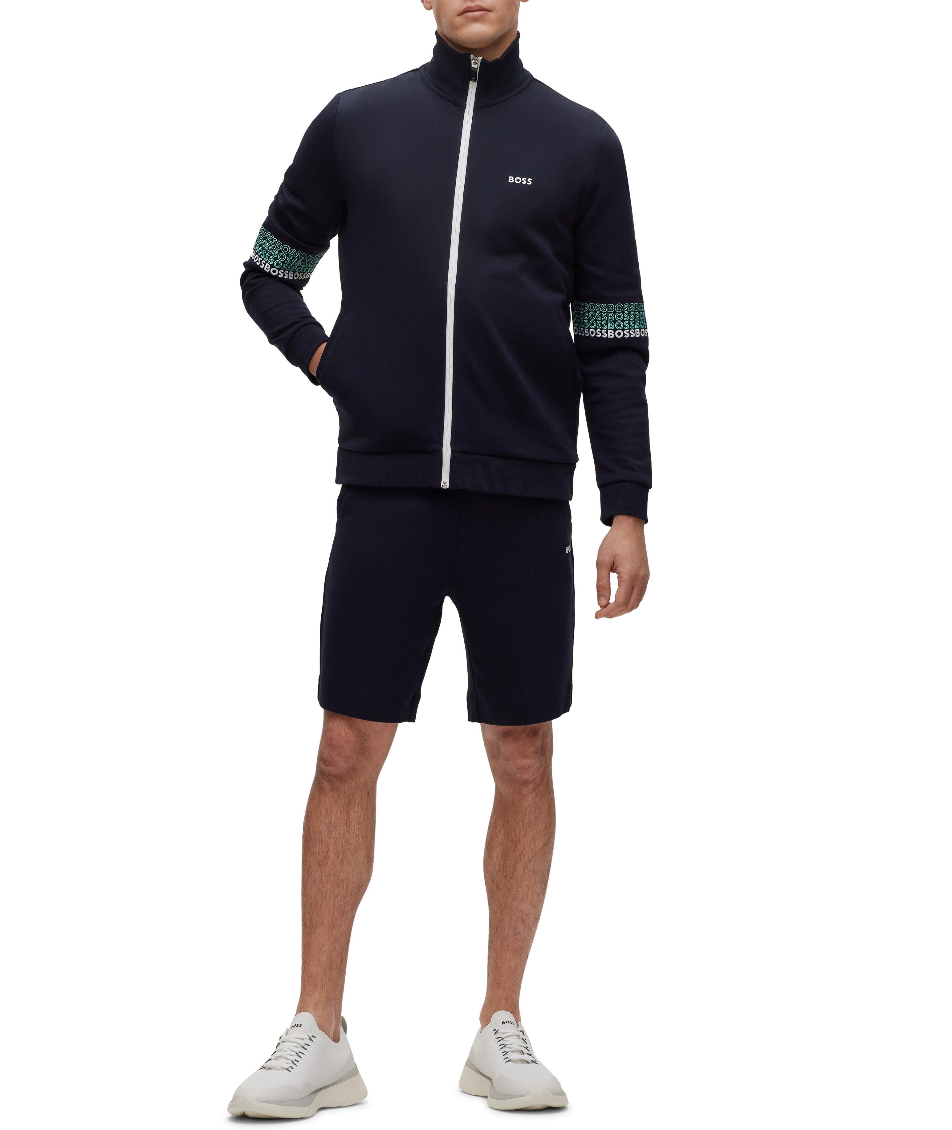Pull en mélange de coton à glissière avec logos image 4