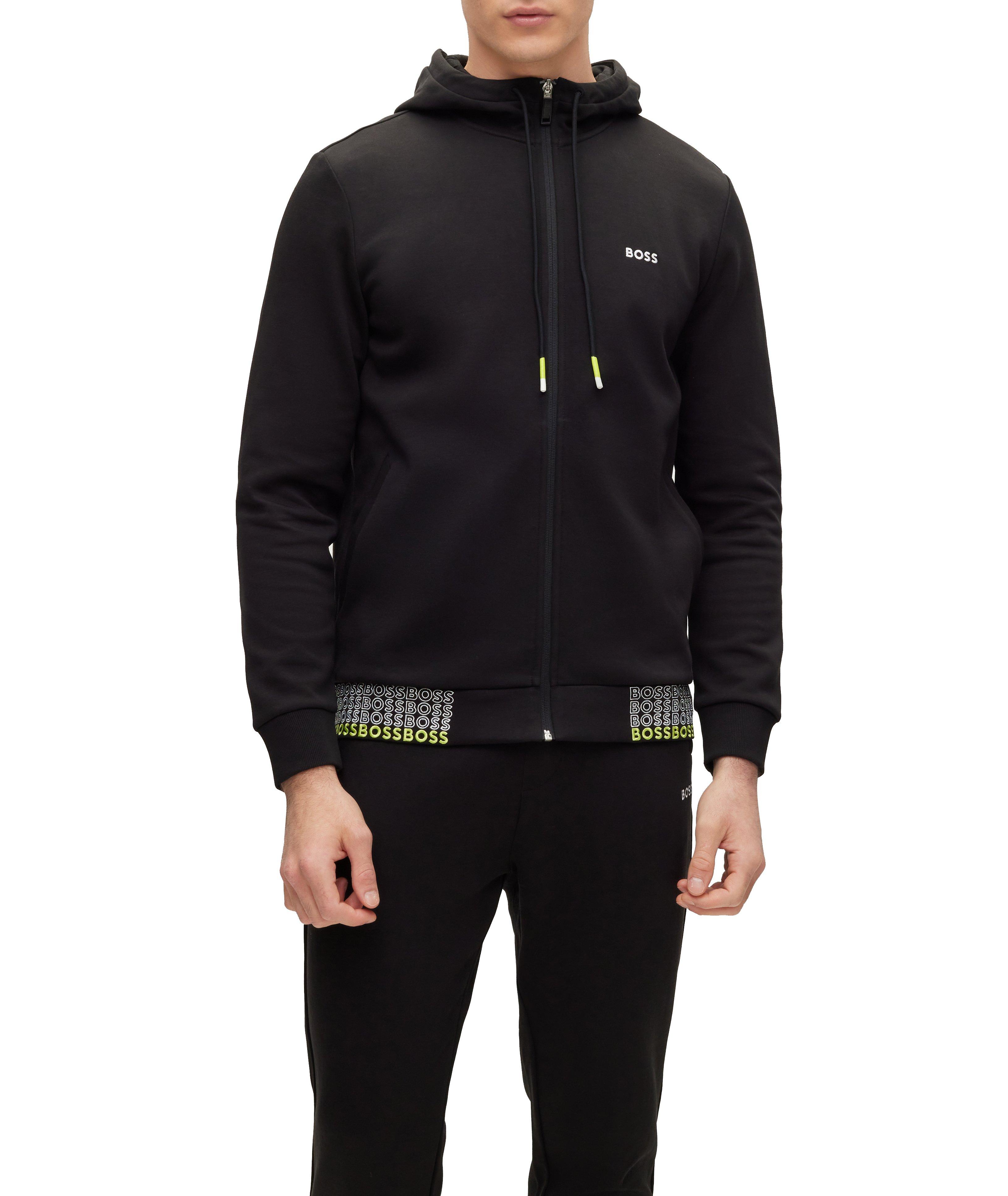Full-Zip Cotton-Blend Multi Coloured Logo Hooded Sweater image 1