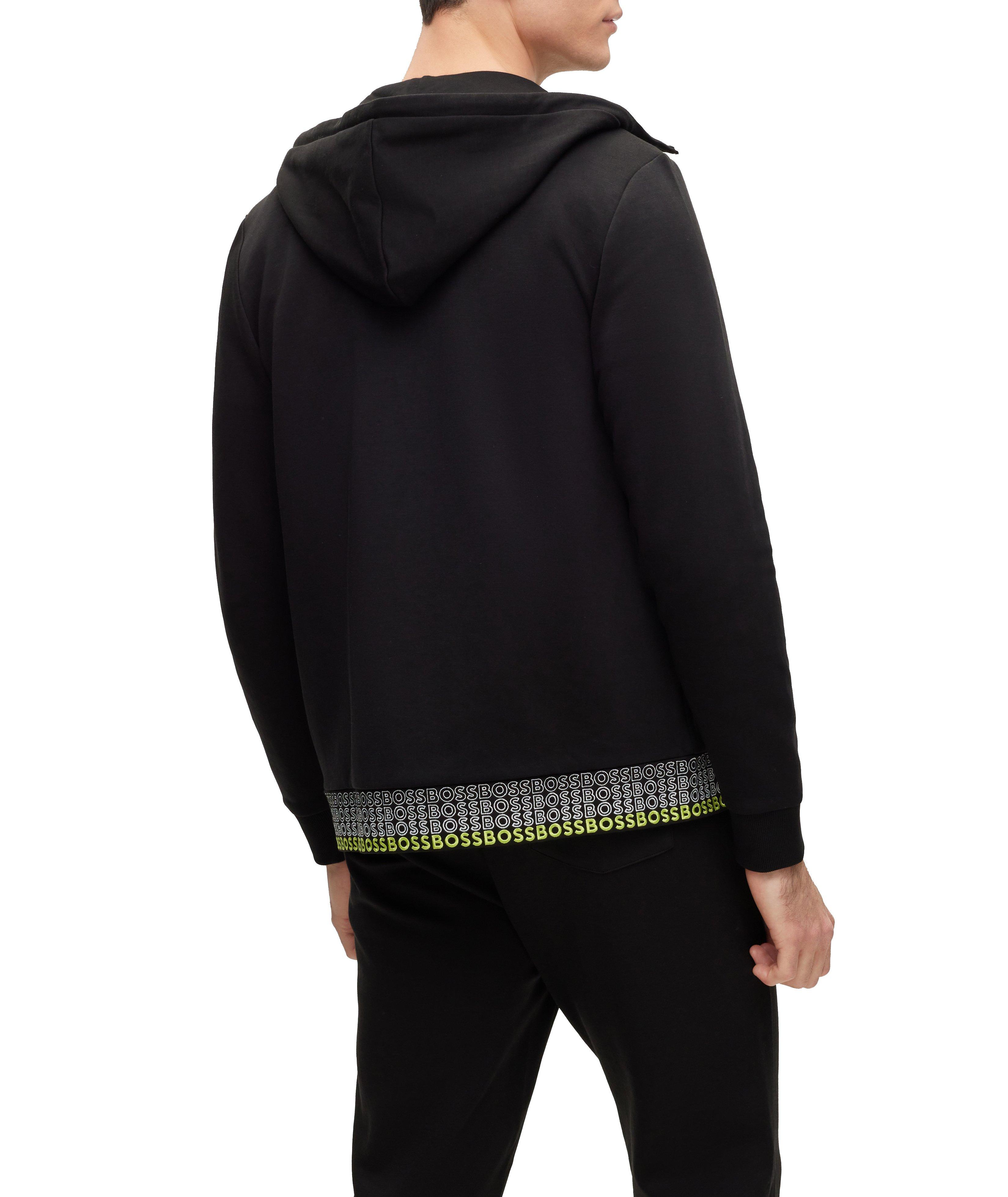 Full-Zip Cotton-Blend Multi Coloured Logo Hooded Sweater image 2