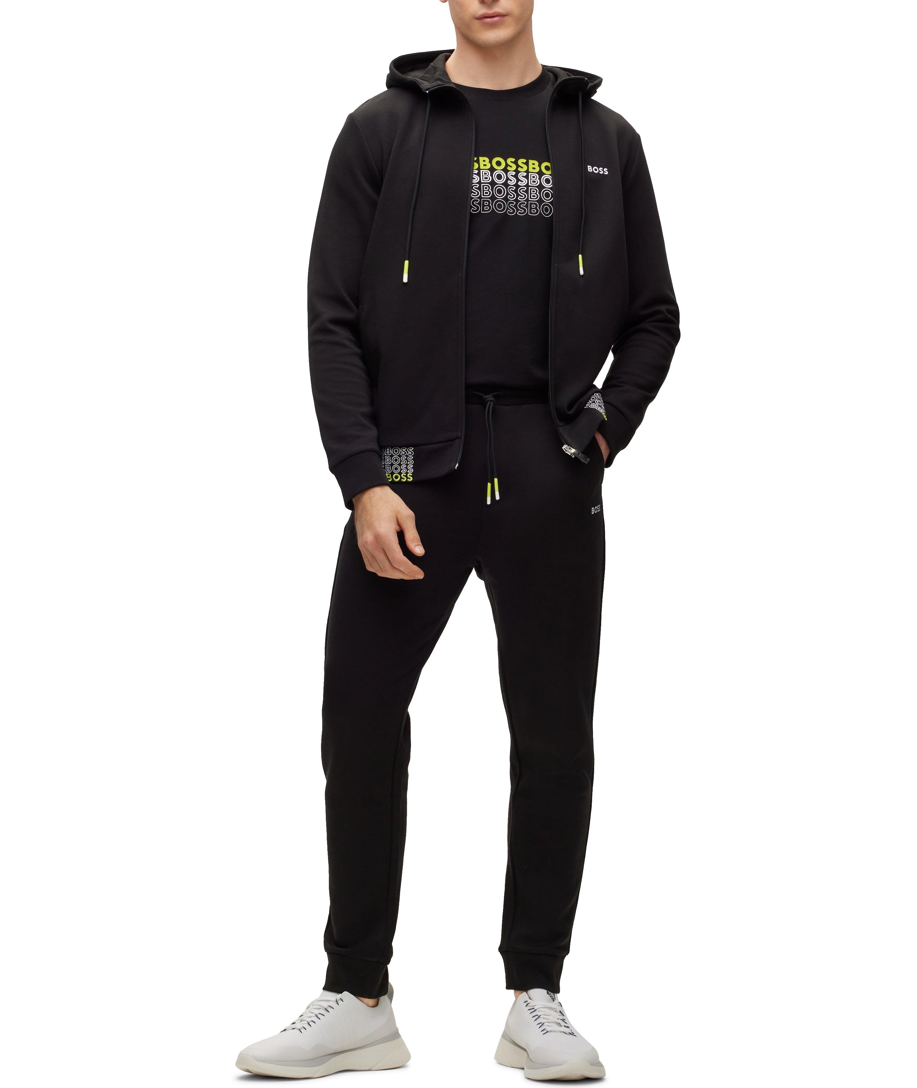 Full-Zip Cotton-Blend Multi Coloured Logo Hooded Sweater image 4