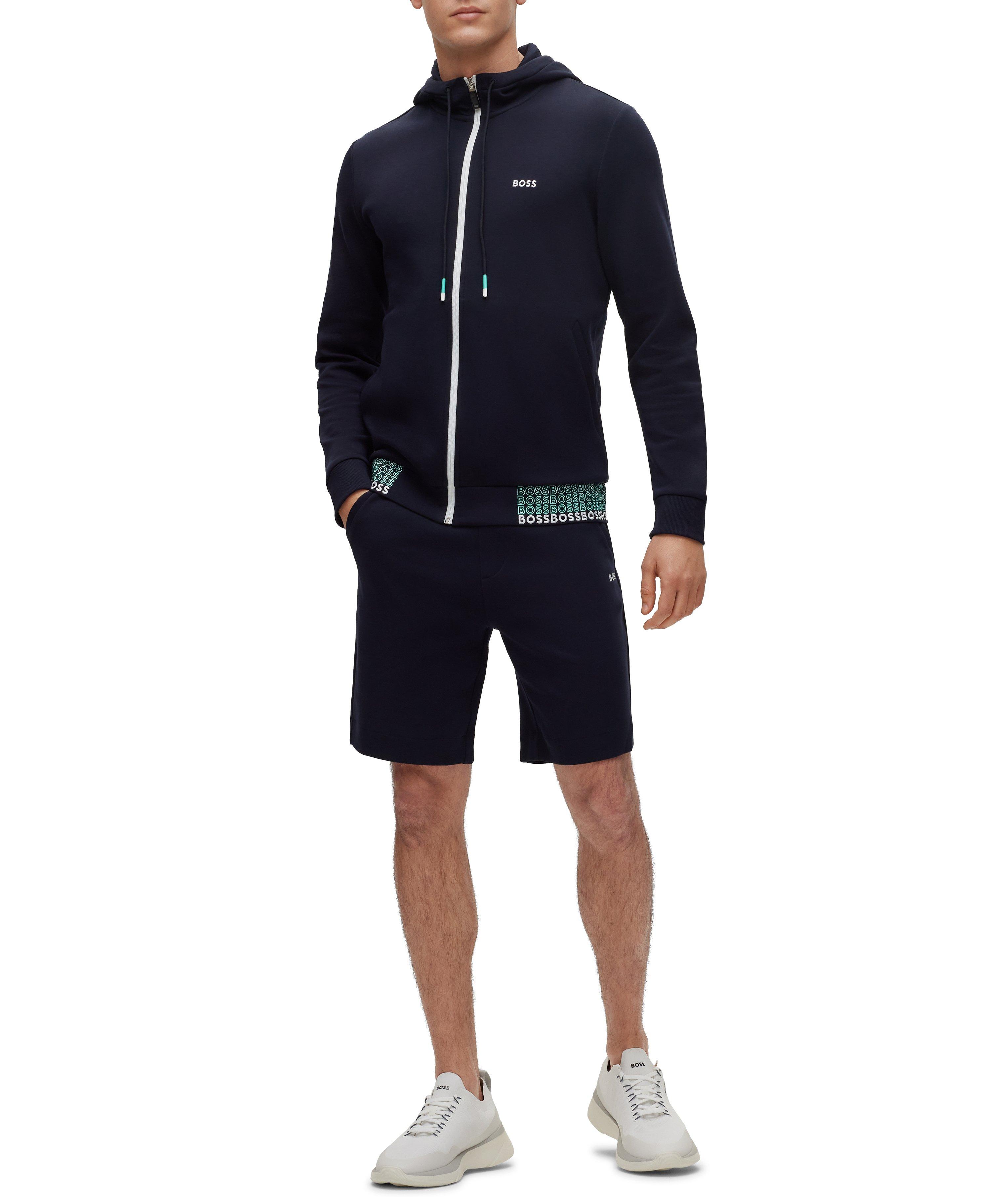 Full-Zip Cotton-Blend Multi Coloured Logo Hooded Sweater image 4