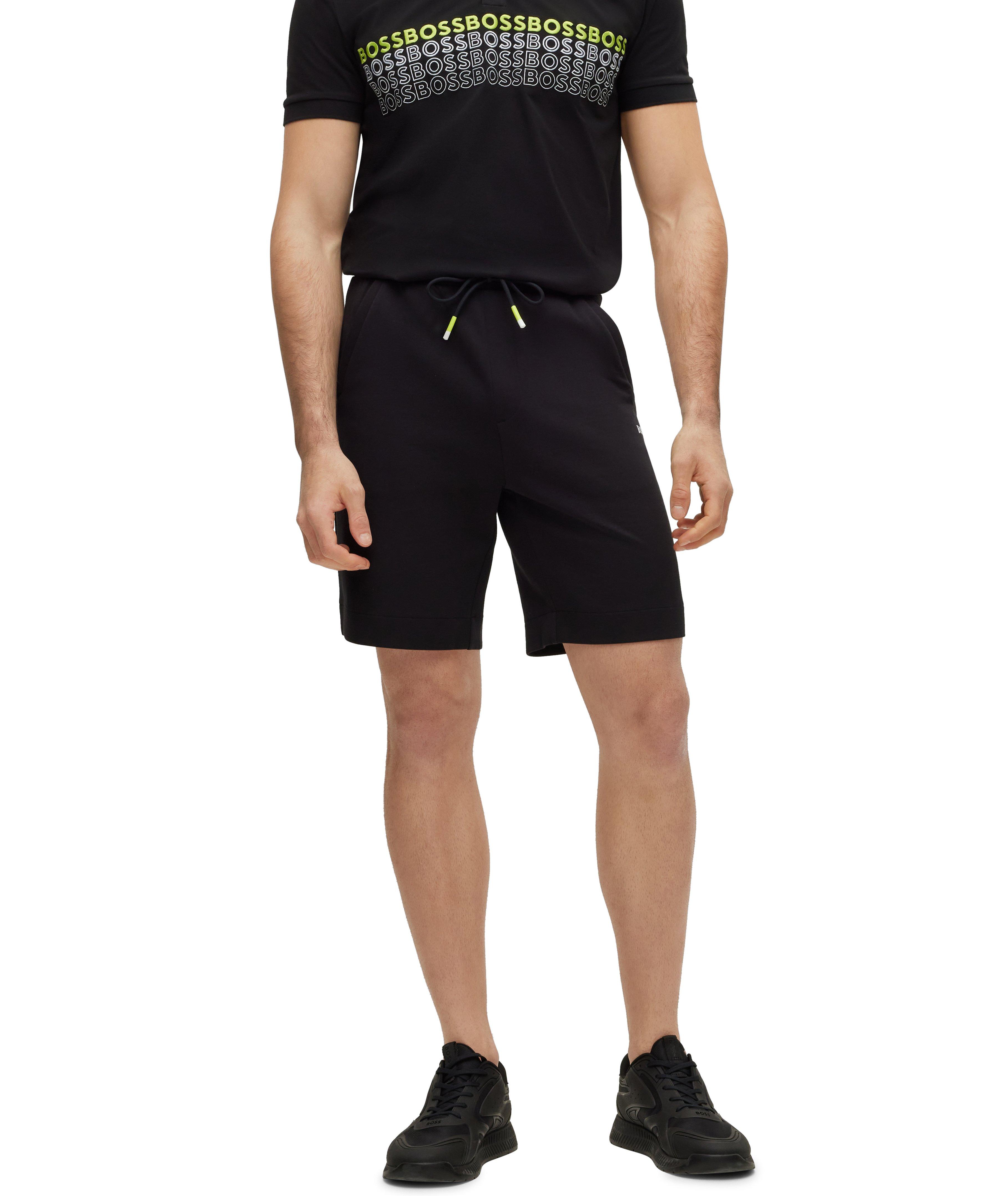 Cotton-Blend Multi-Coloured Drawstring Logo Shorts image 1