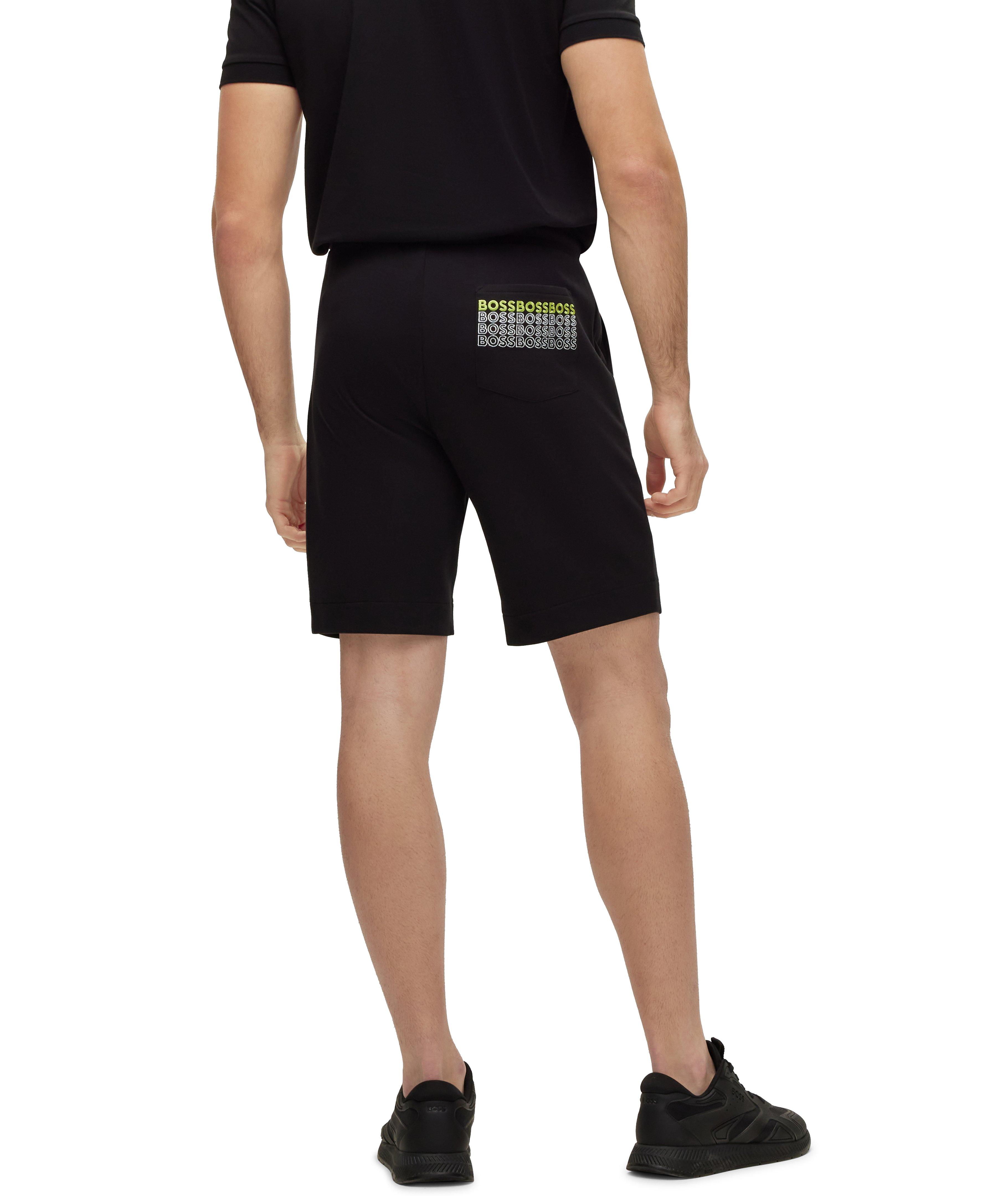 Cotton-Blend Multi-Coloured Drawstring Logo Shorts image 2