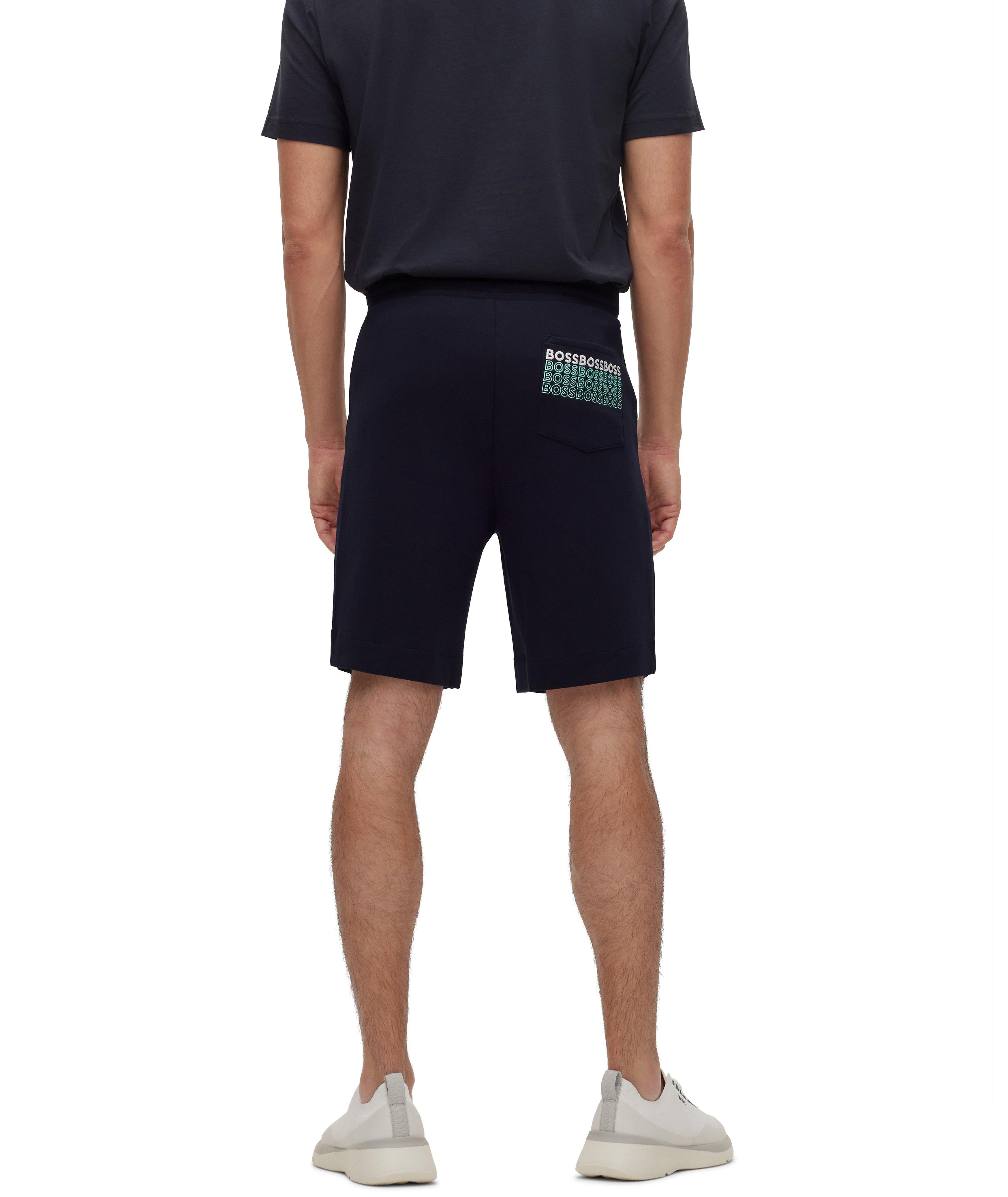Cotton-Blend Multi-Coloured Drawstring Logo Shorts image 2