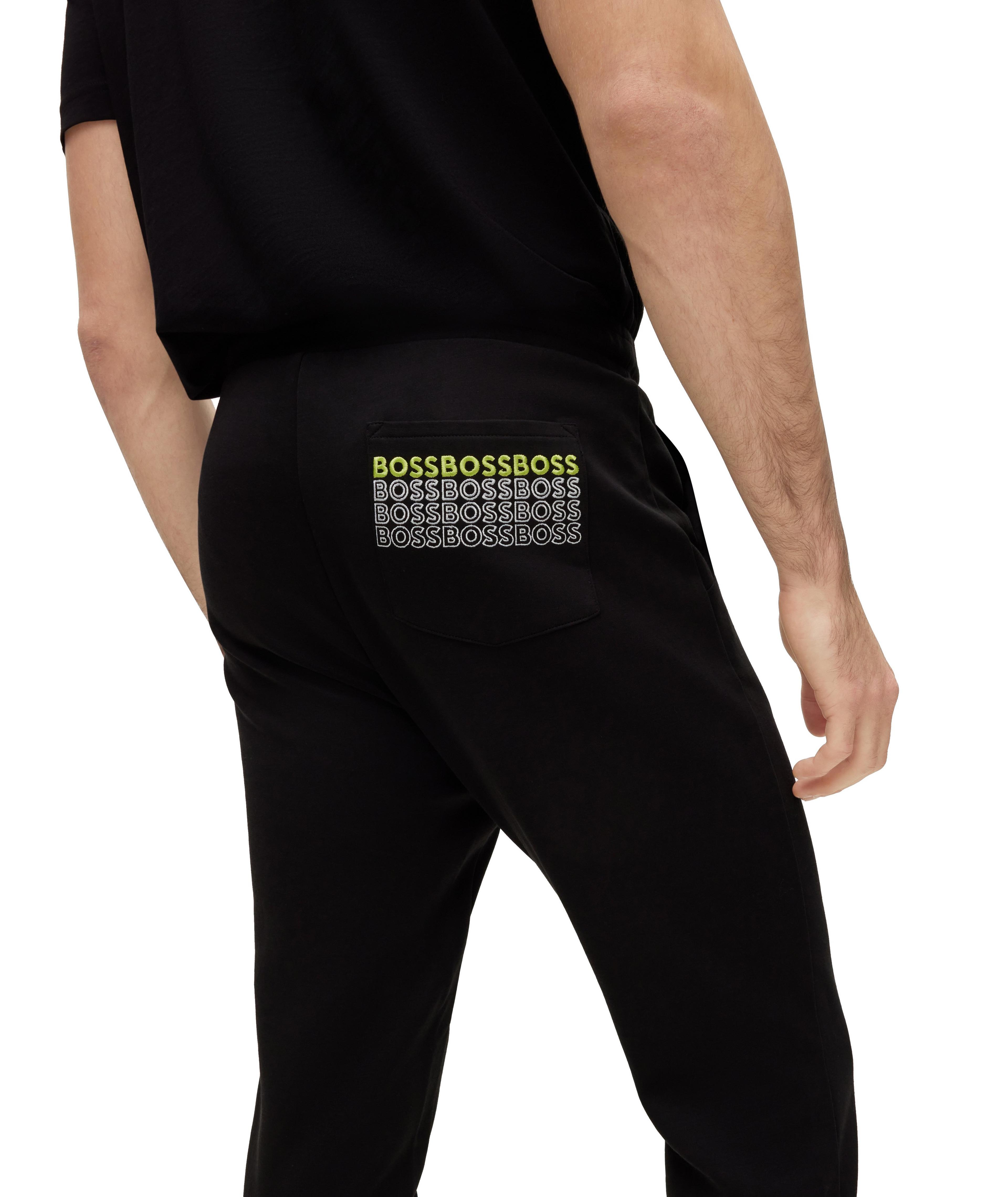 Pantalon sport en mélange de coton avec logo image 3