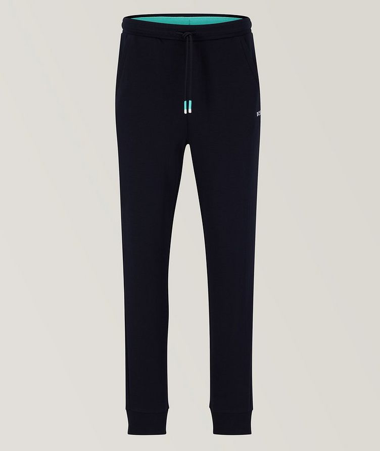 Multi-Coloured Logo Embossed Cotton-Blend Trackpants image 0
