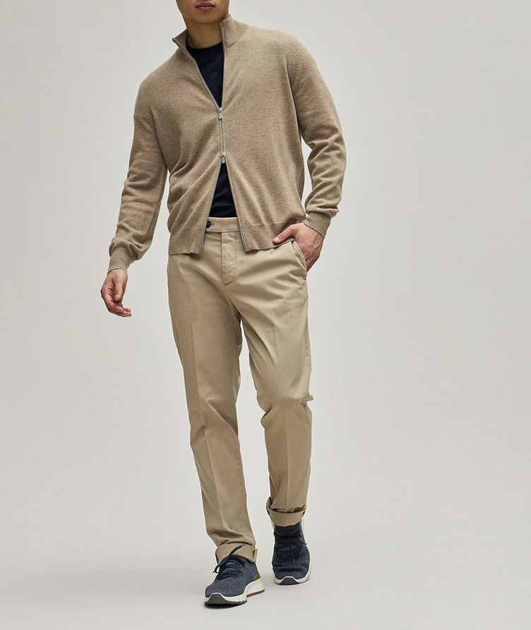 Flat Front Stretch-Cotton Chino Pants image 1