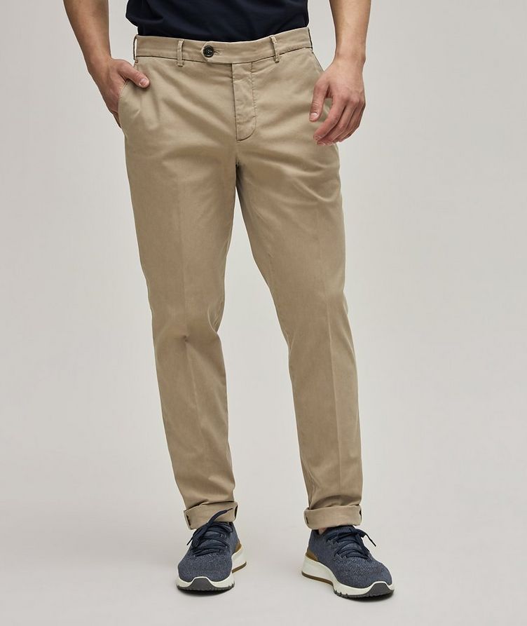 Flat Front Stretch-Cotton Chino Pants image 2