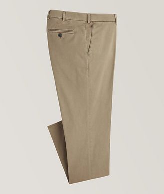 Brunello Cucinelli Flat Front Stretch-Cotton Chino Pants