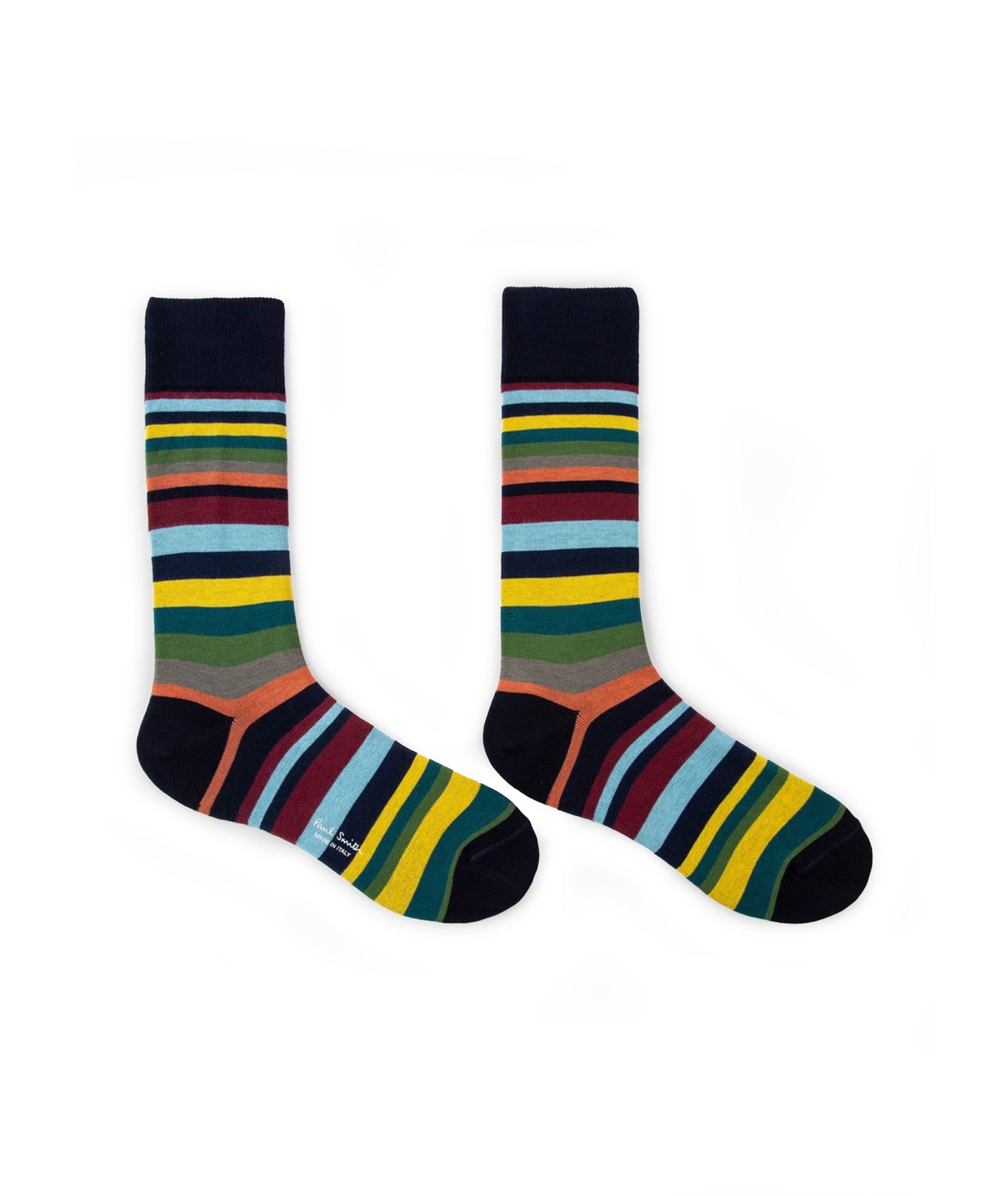 Wolfgang Striped Cotton-Blend Socks image 1