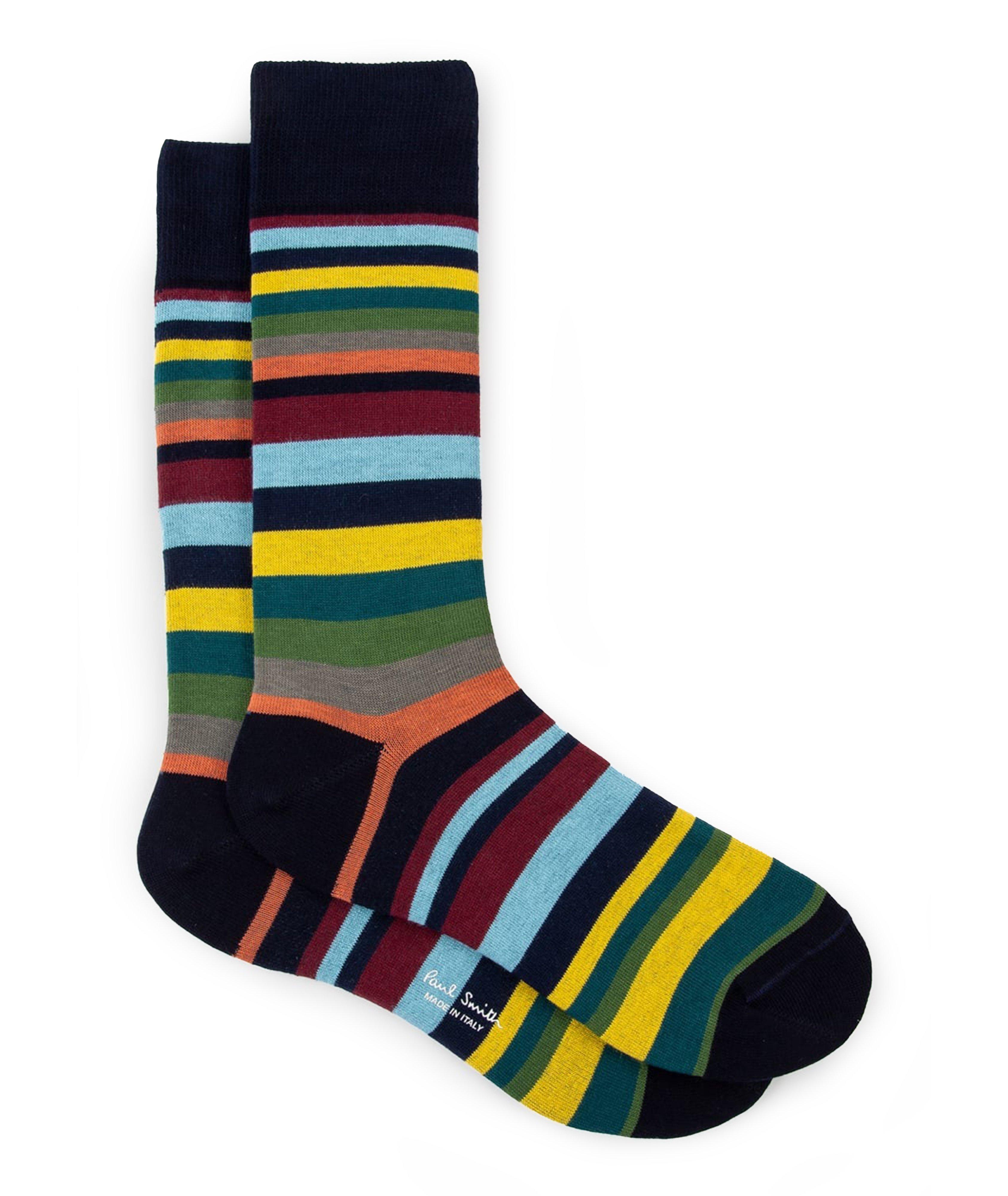 Wolfgang Striped Cotton-Blend Socks image 0