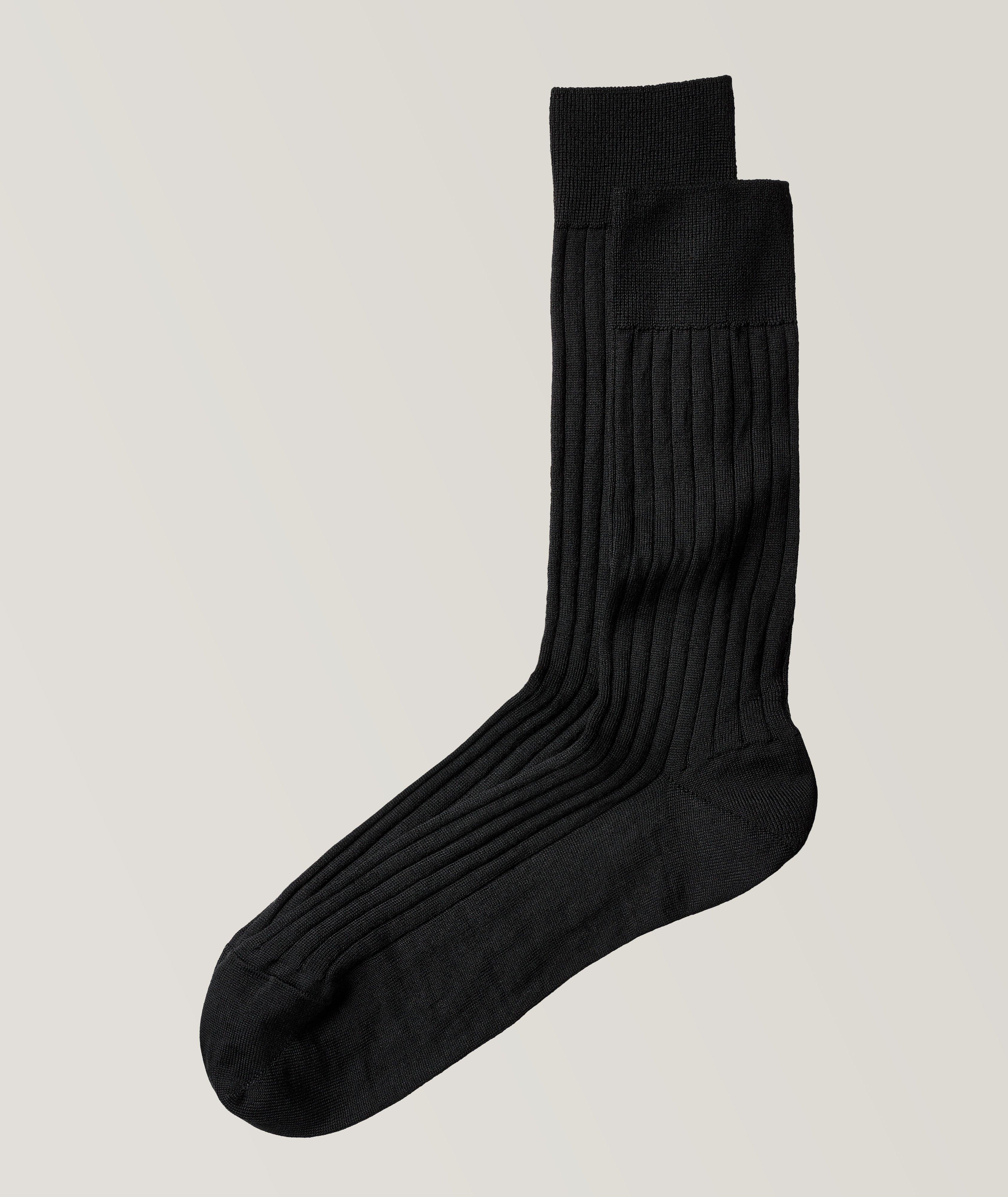 Chaussettes habillées en tricot côtelé de laine image 0