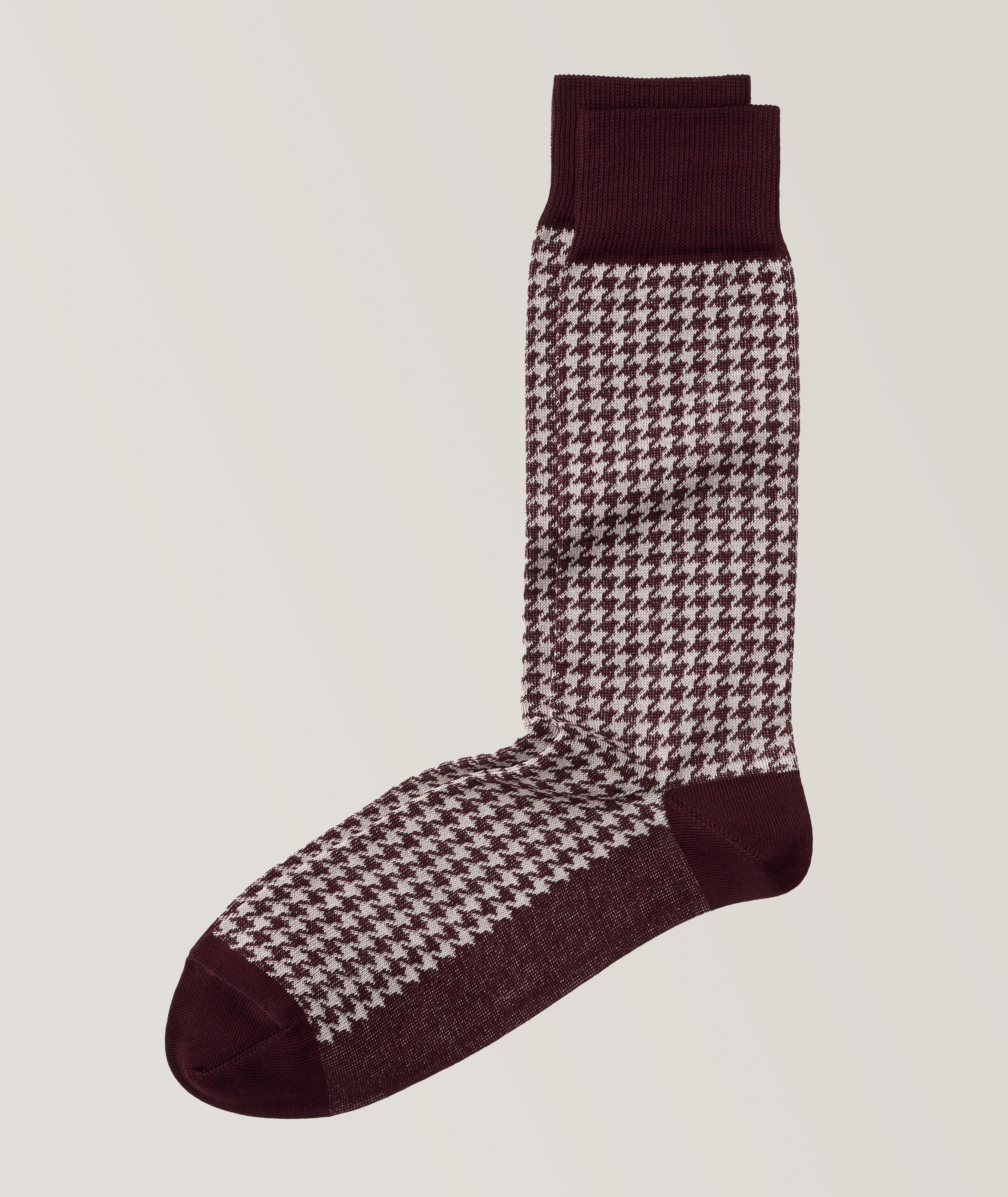 Houndstooth Cotton Blend Socks image 0