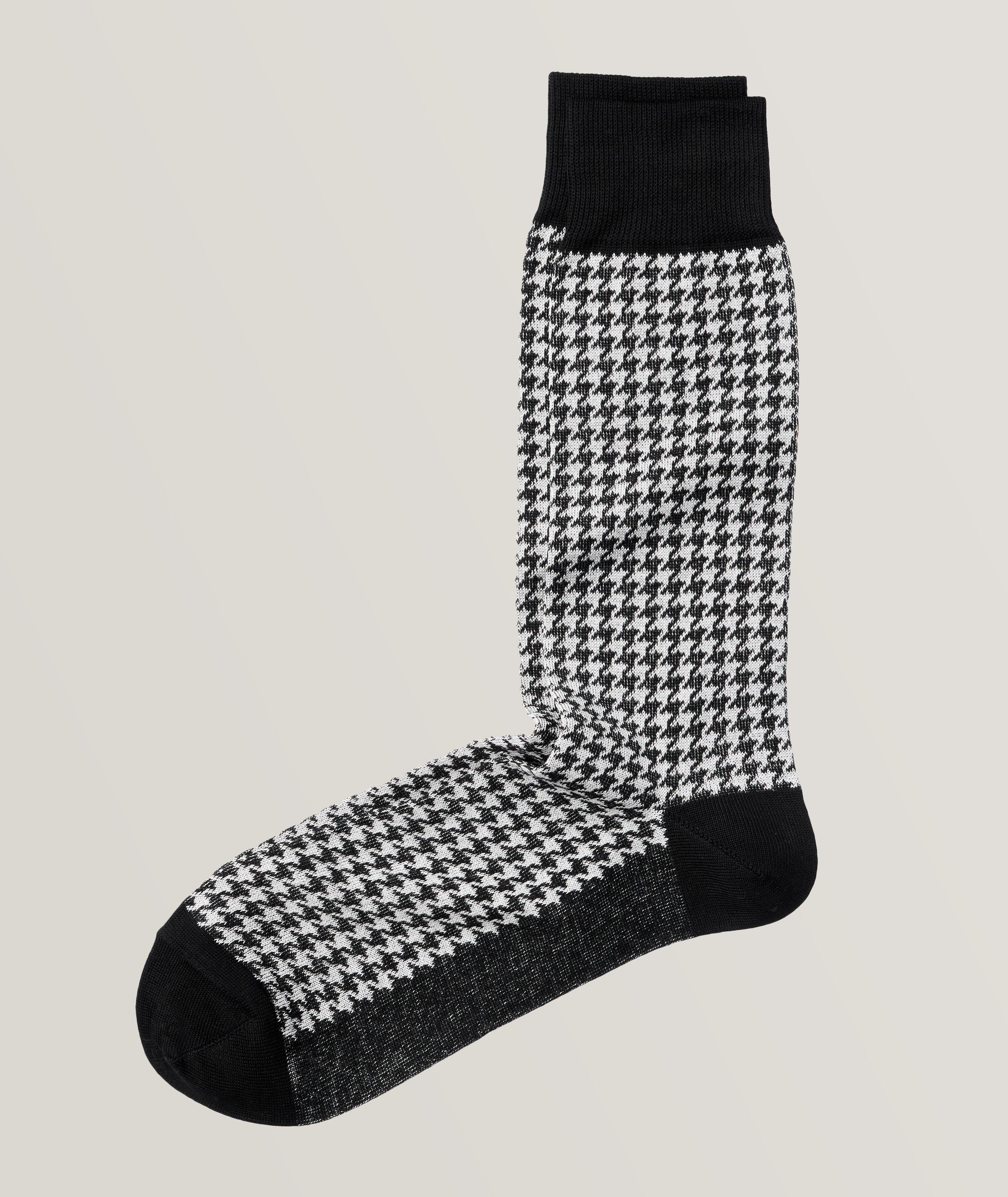 Houndstooth Cotton Blend Socks image 0