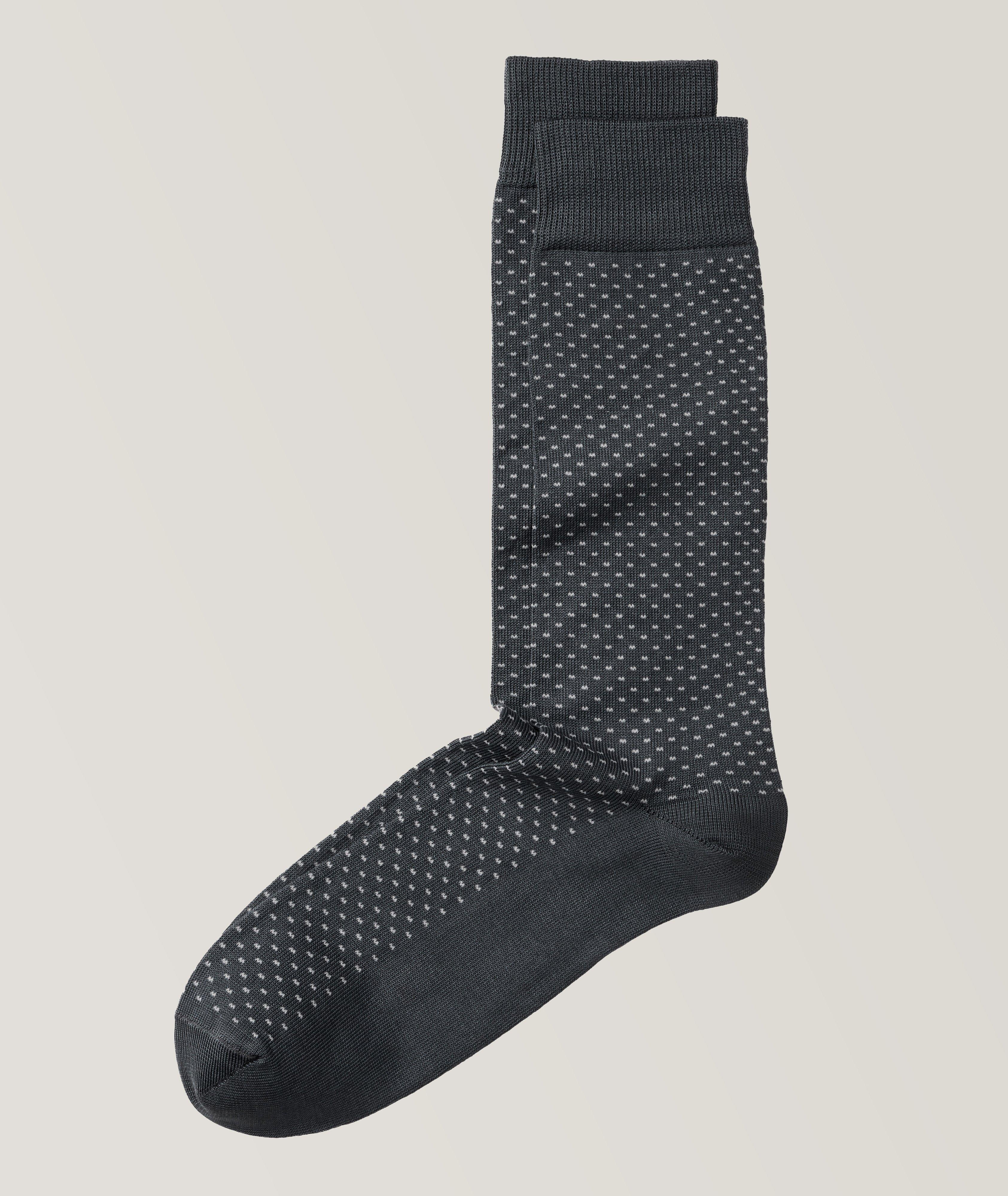 Micro Neat Pattern Cotton Blend Socks image 0