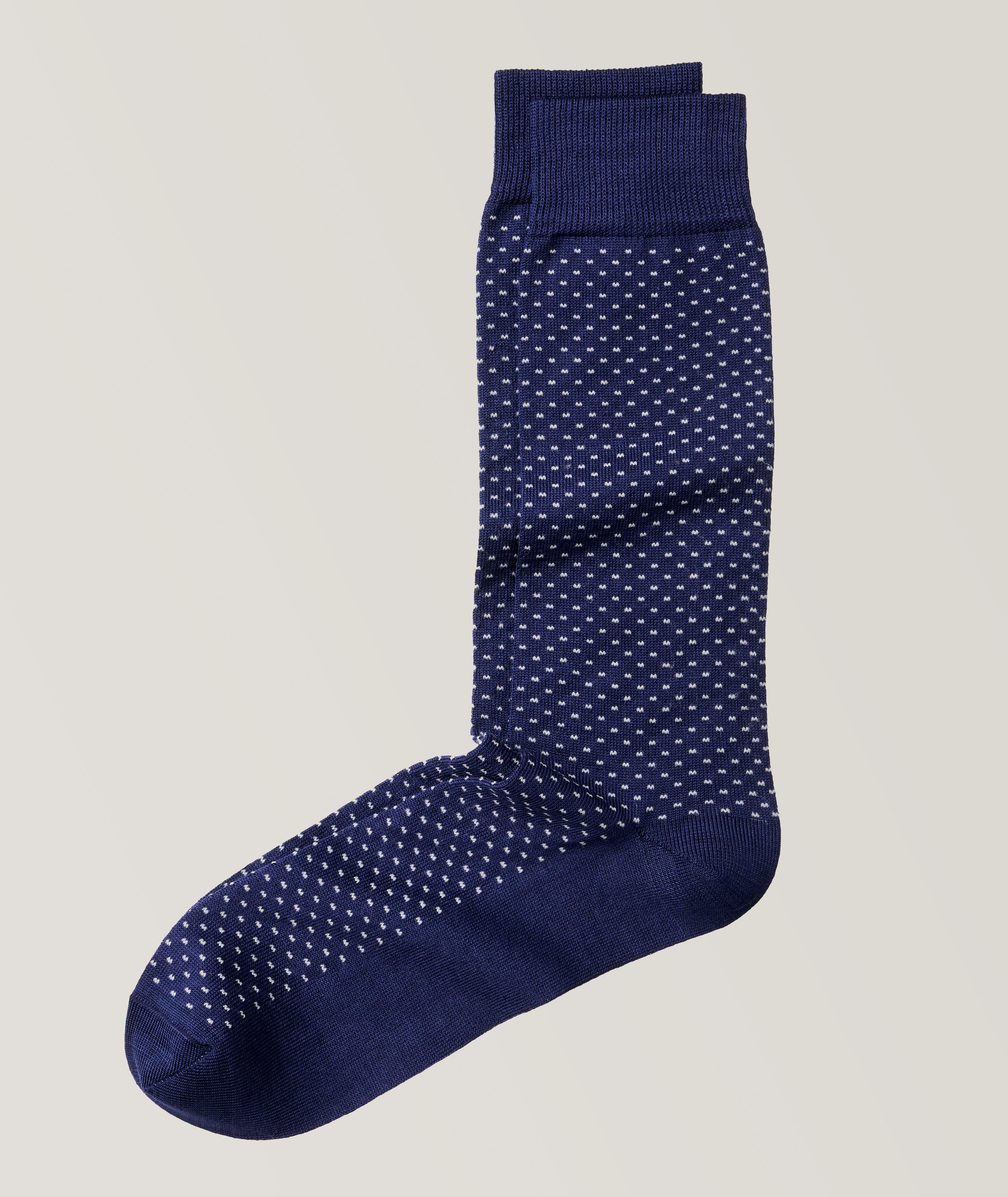 Micro Dot Cotton-Blend Socks image 0