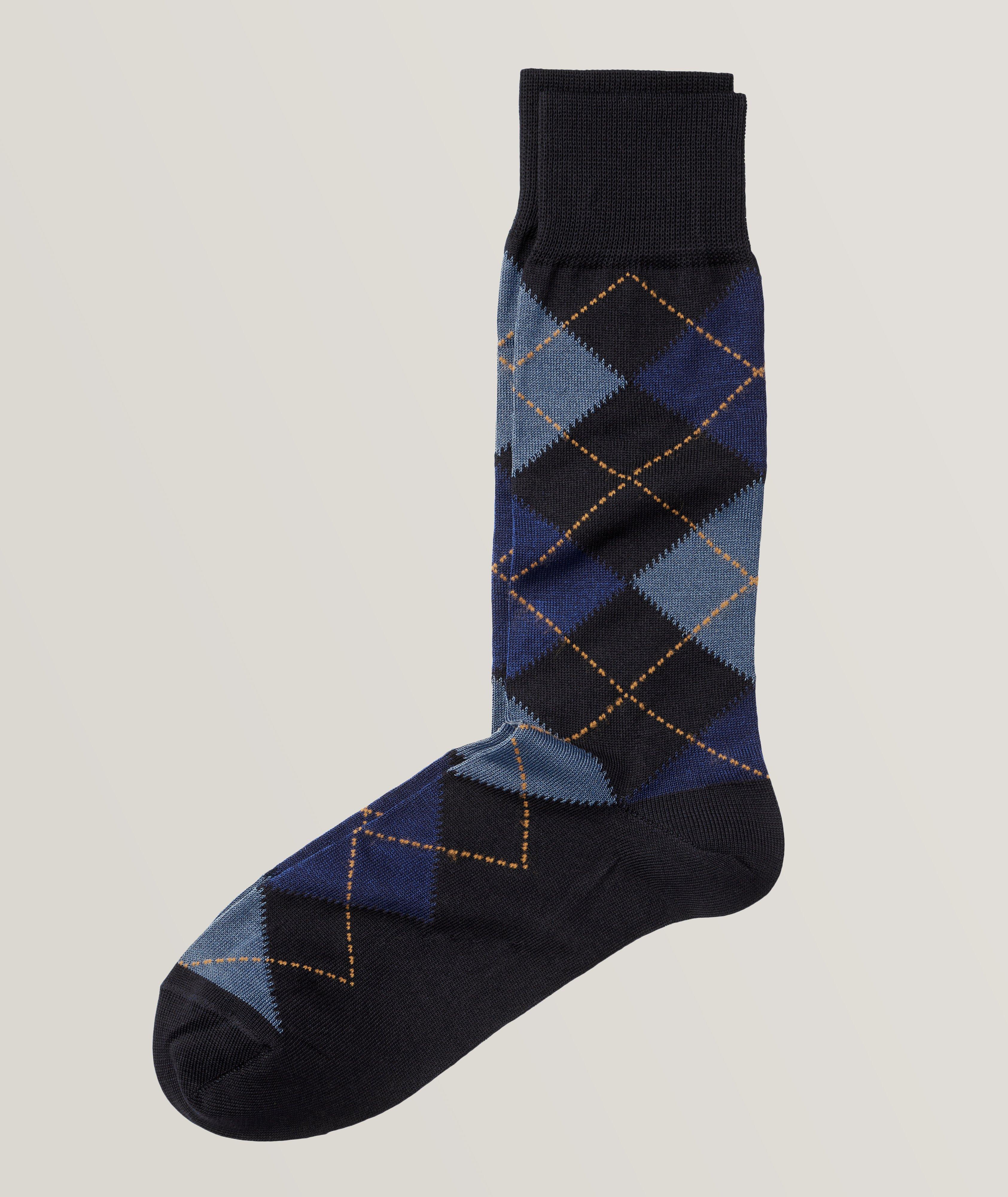 Geometric Pattern Cotton-Blend Socks image 0