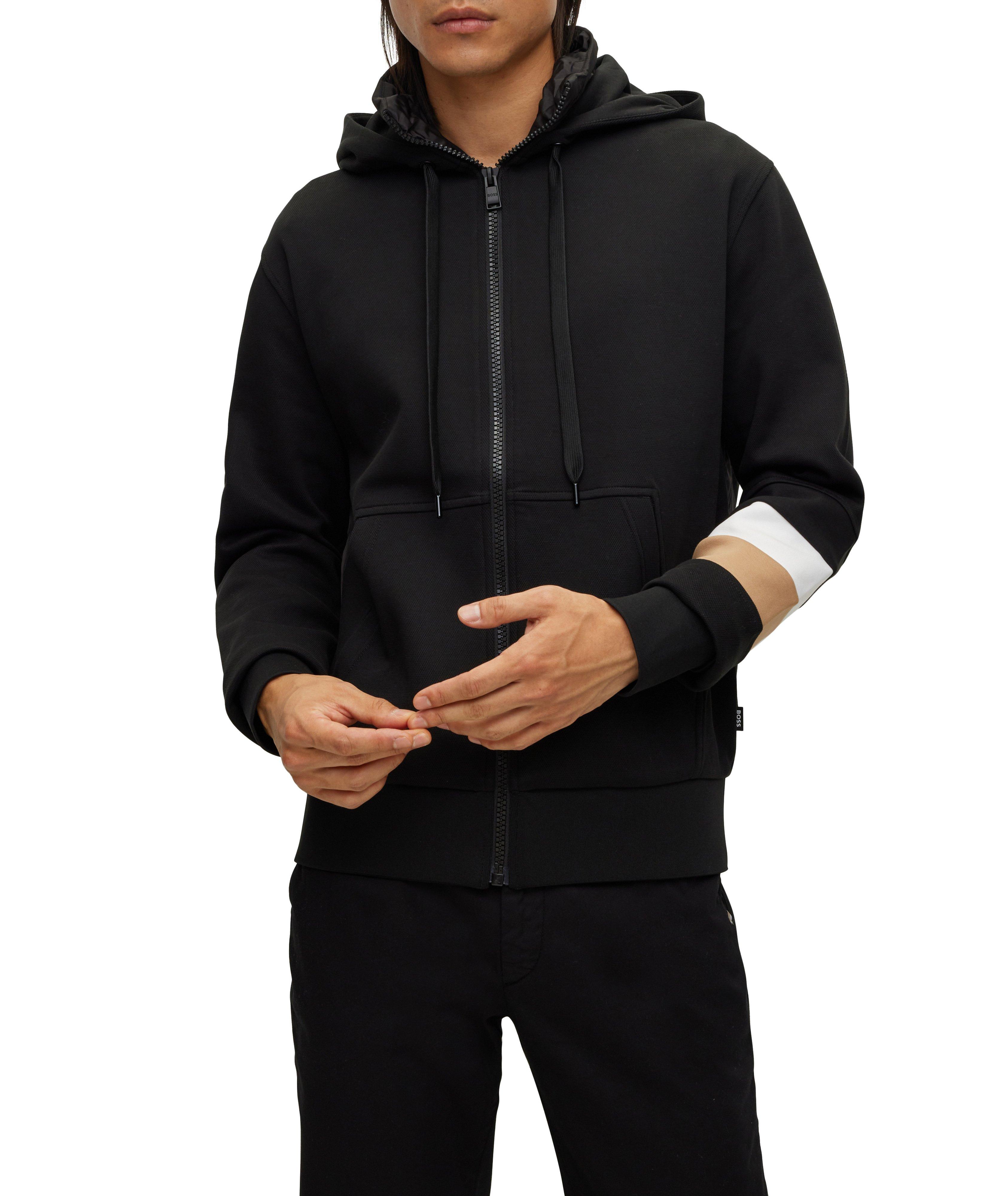 Cotton Blend Down Zip-Up Hoodie image 1