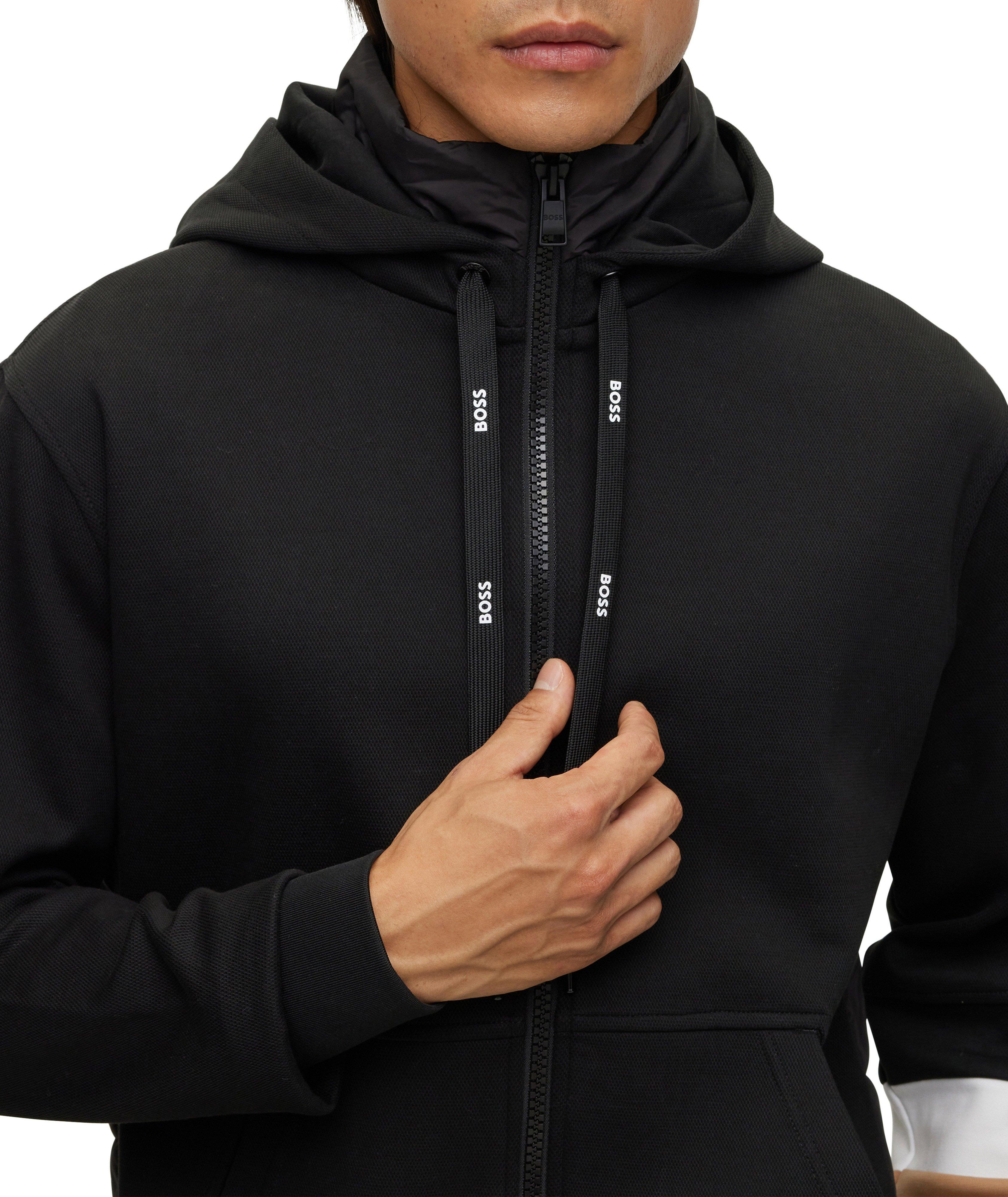 Cotton Blend Down Zip-Up Hoodie image 3