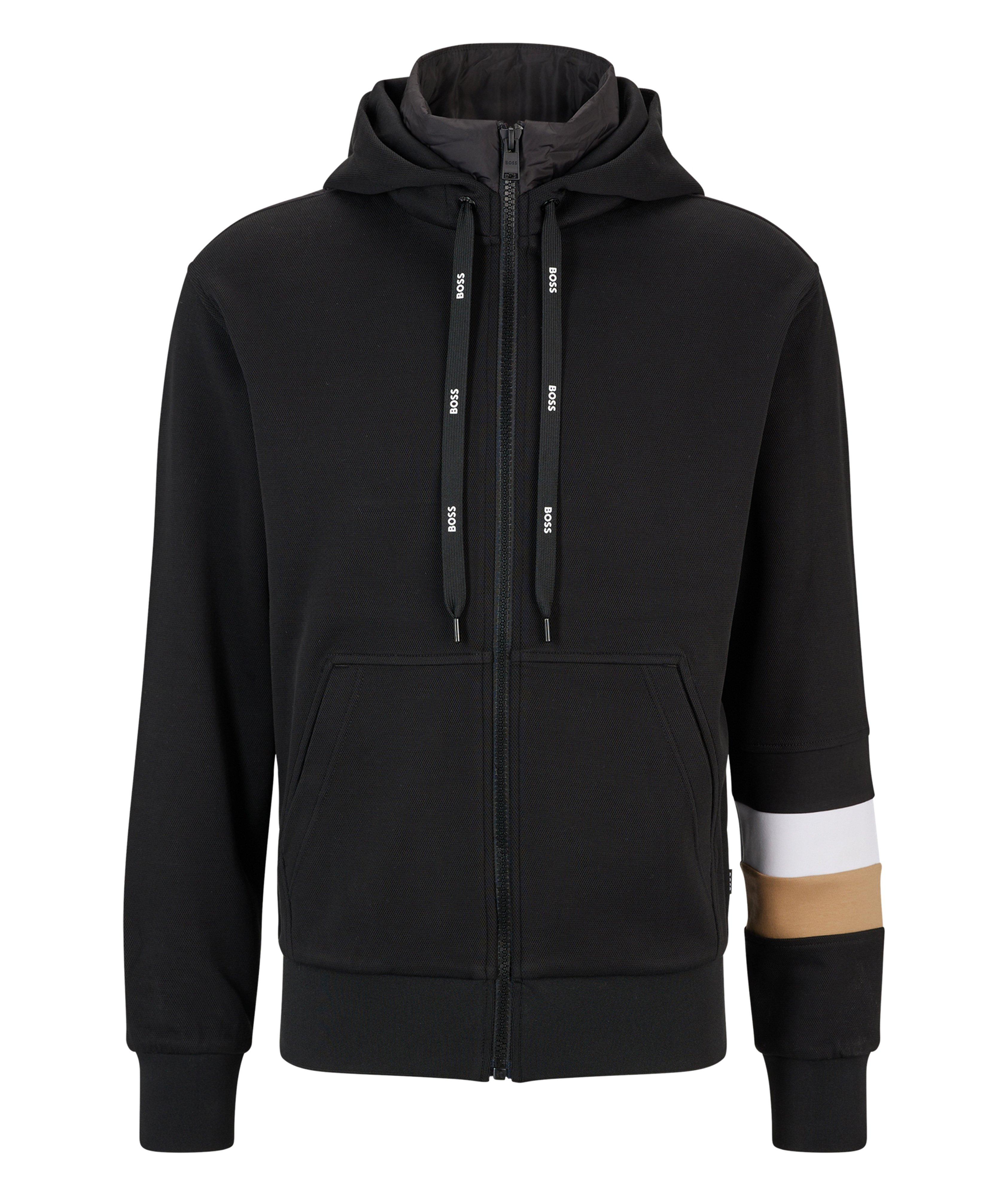 Cotton Blend Down Zip-Up Hoodie image 0