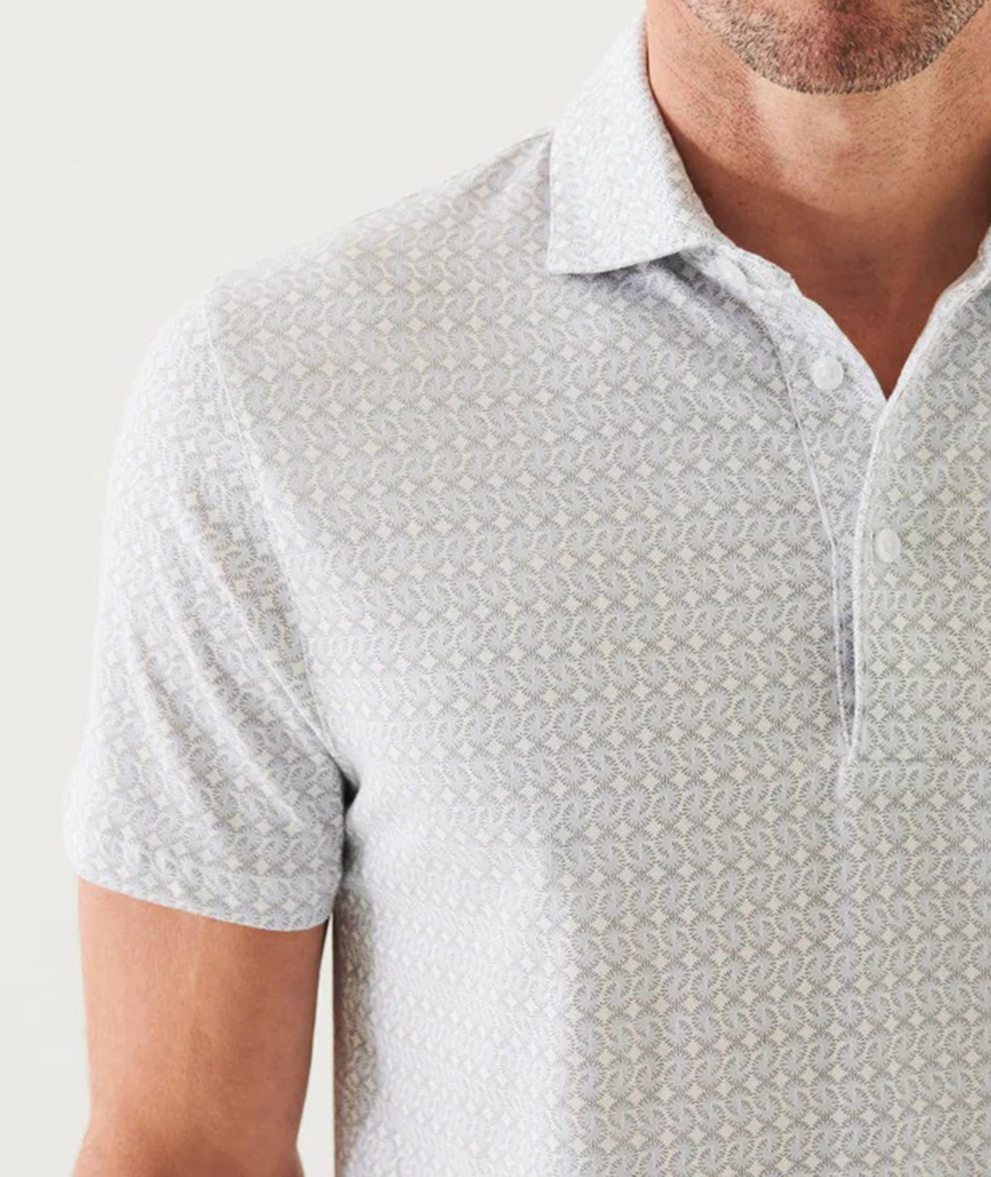 Polo en coton pima à motif géométrique image 1