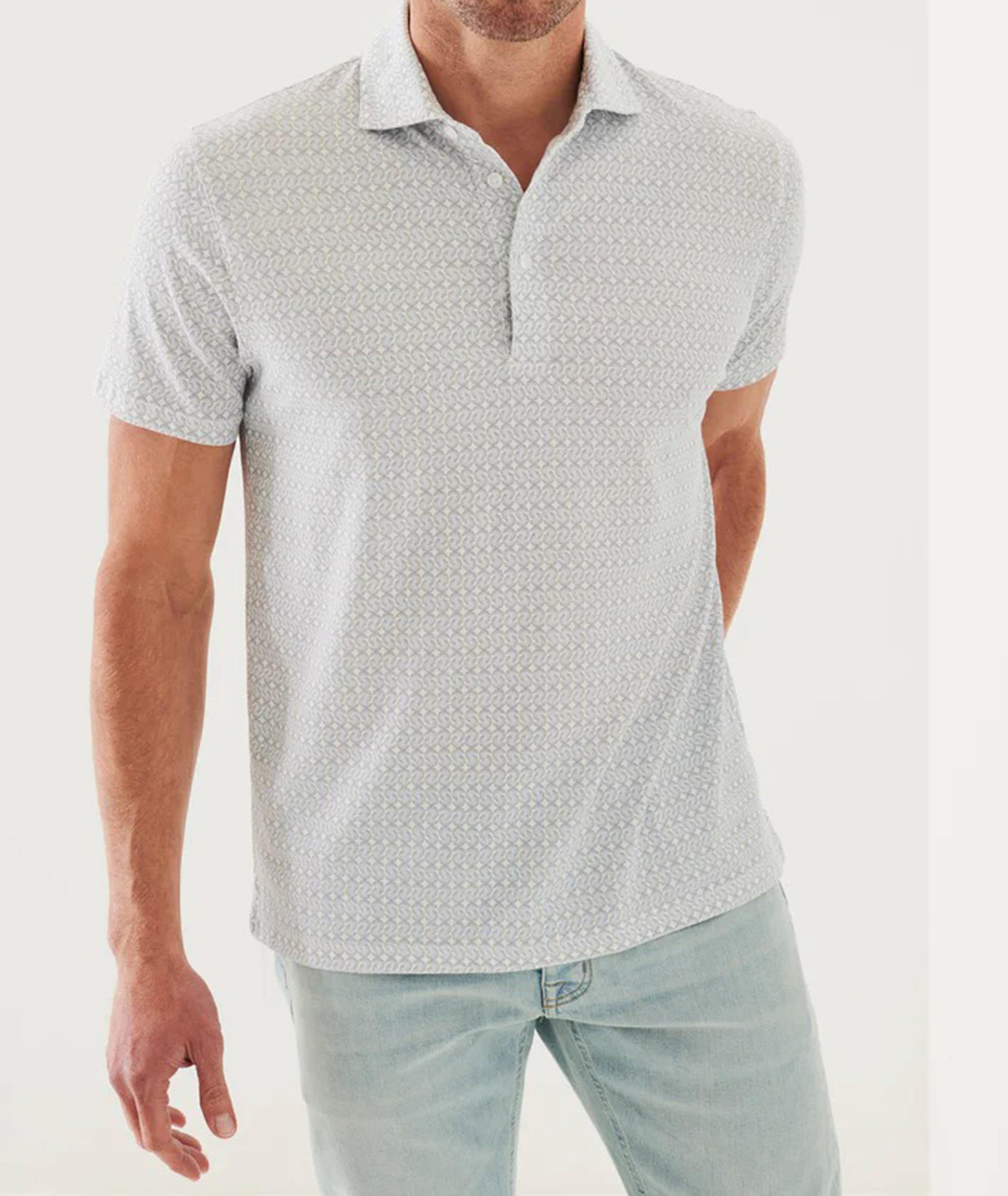 Polo en coton pima à motif géométrique image 0