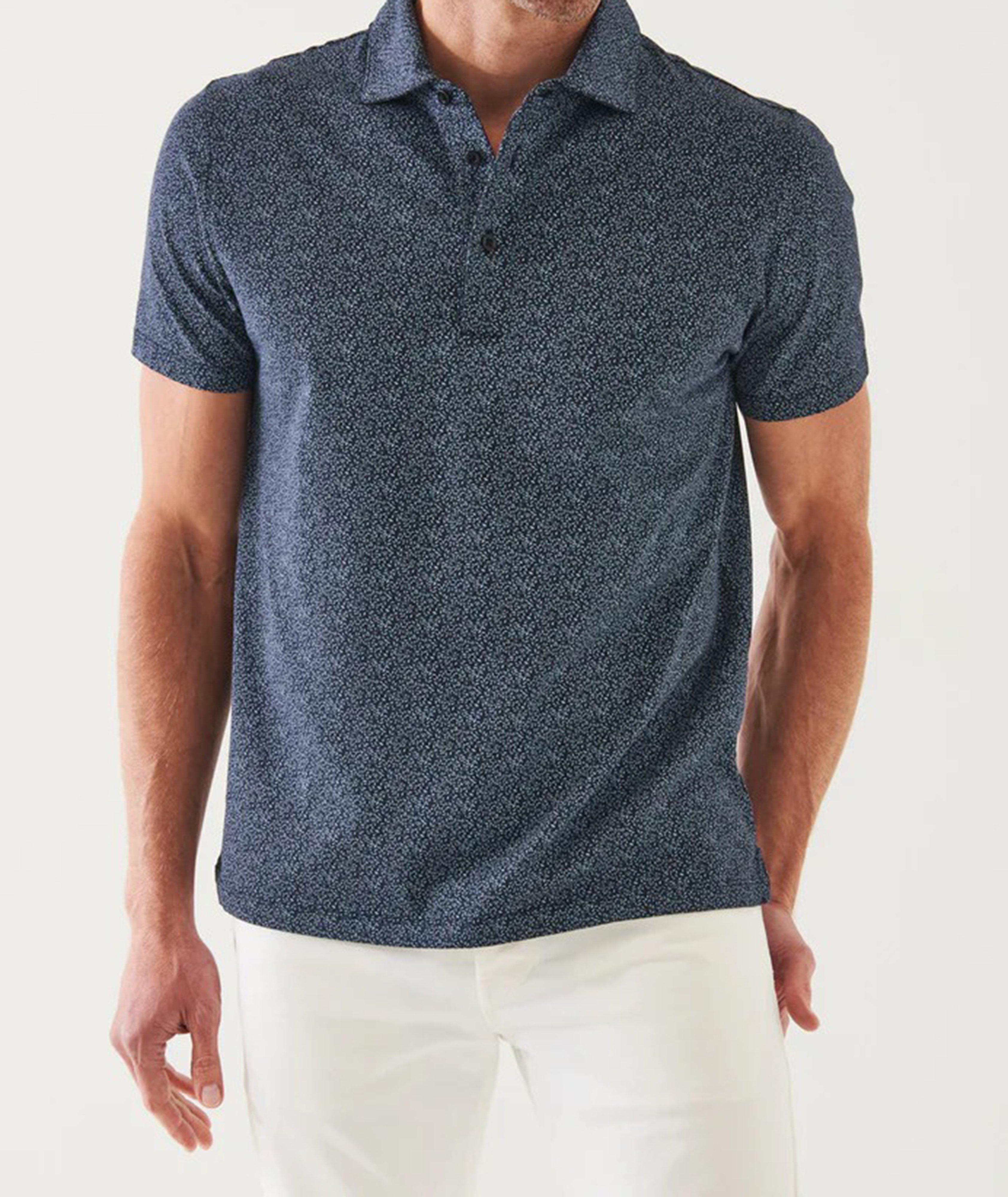 Polo en coton pima à petit motif répété image 0