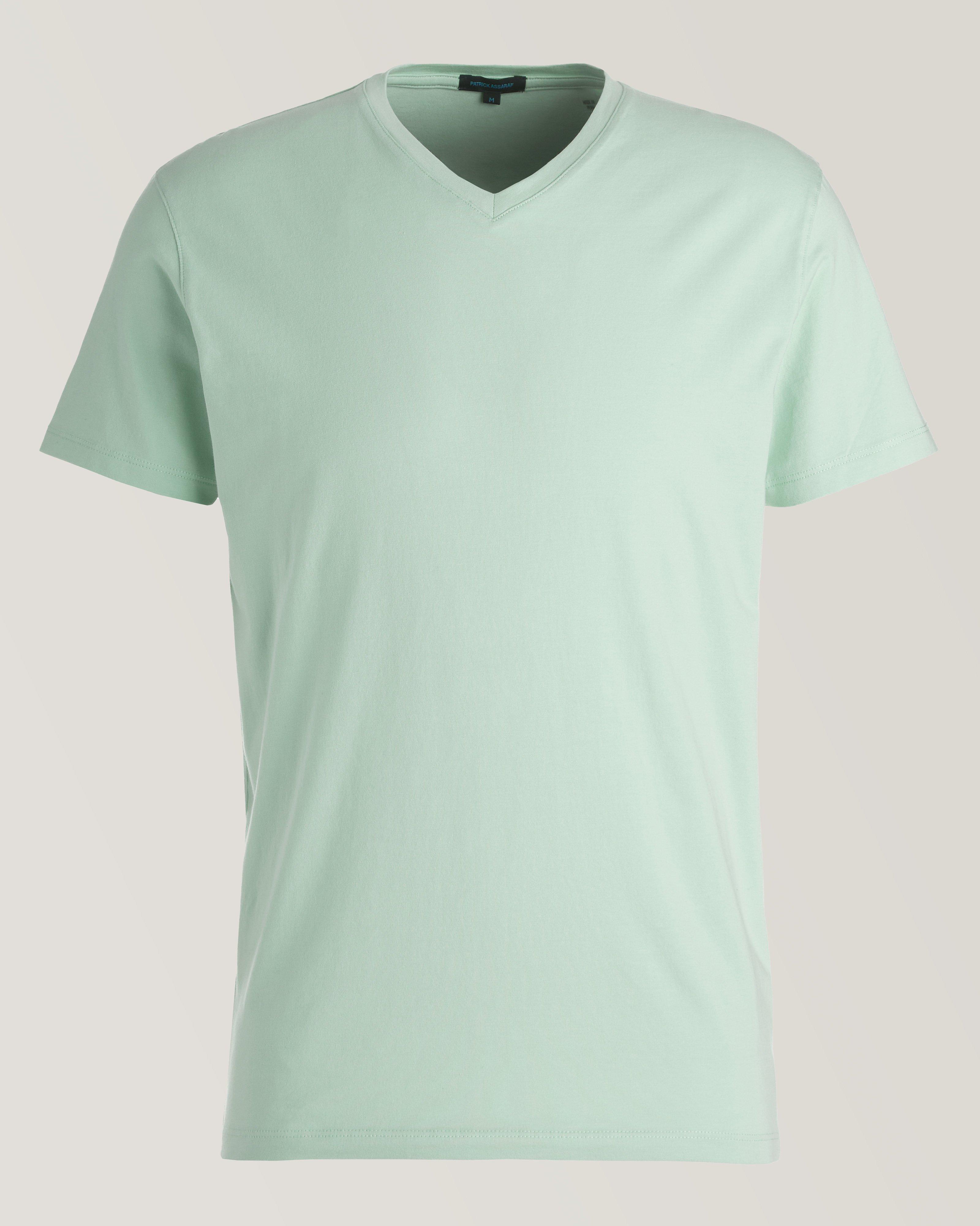 Stretch-Pima Cotton V-Neck T-Shirt image 0