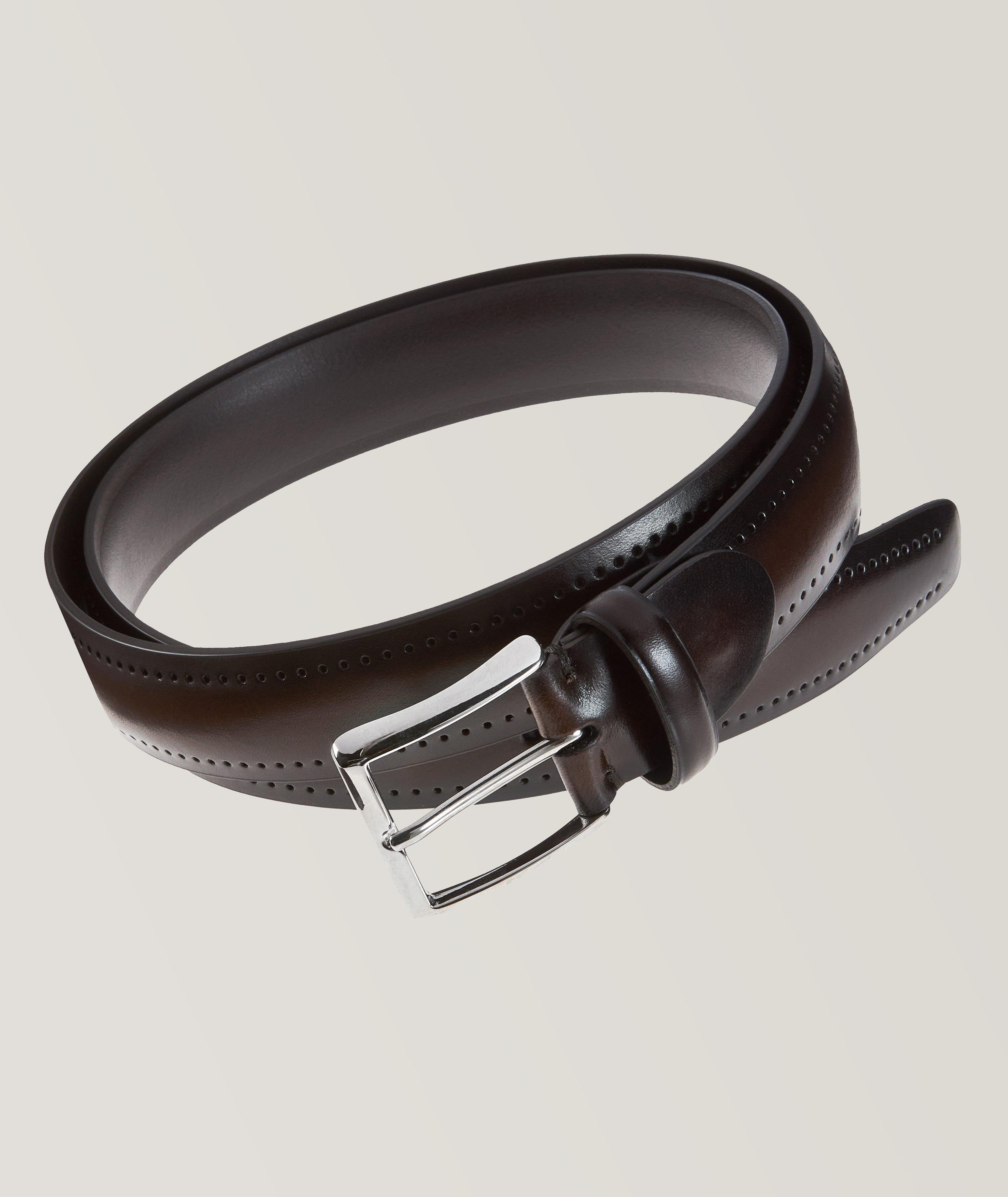 Mens black leather dress hot sale belt with gold buckle