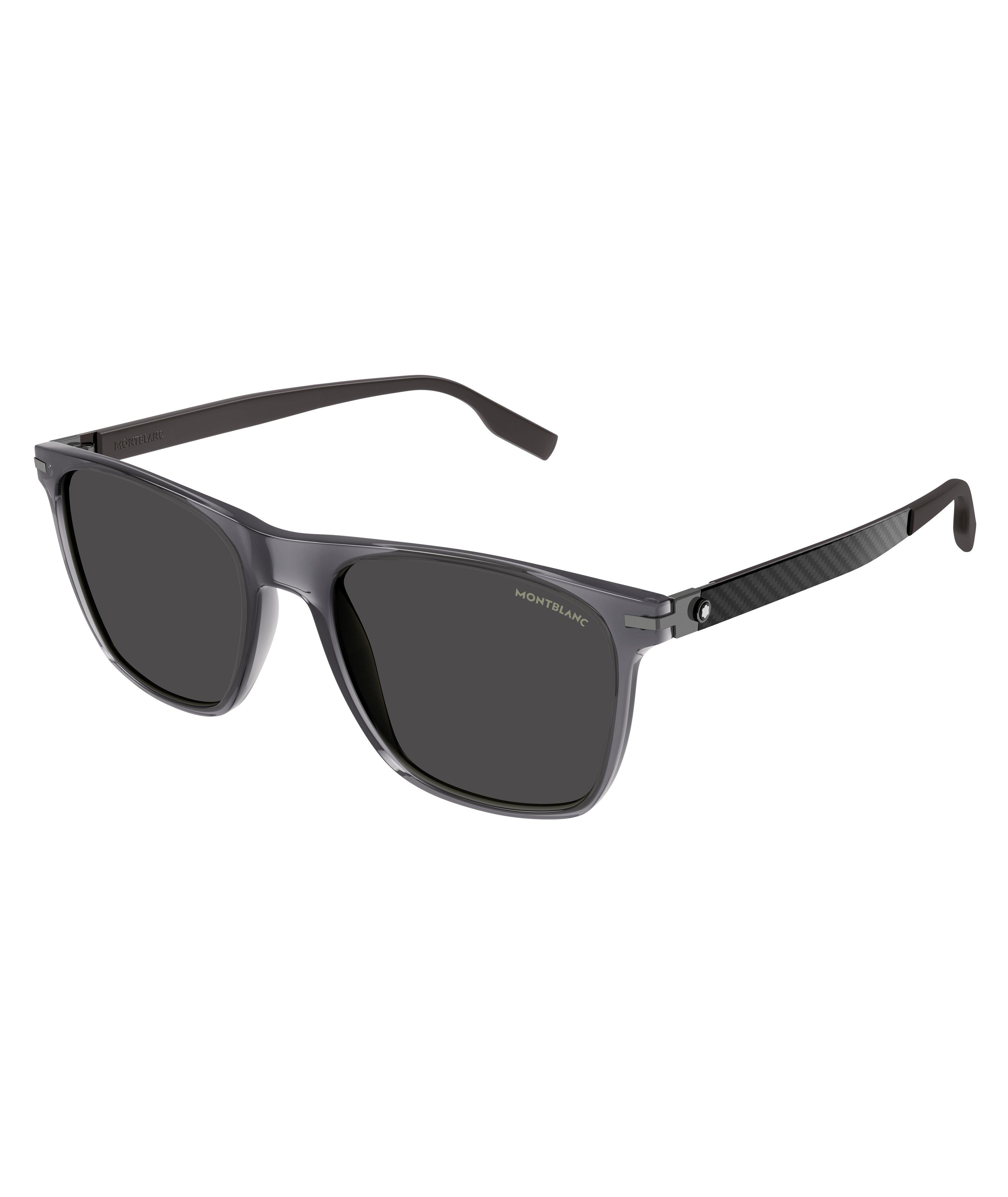 Carbon Fibre Shiny Transparent Rectangle Sunglasses image 0
