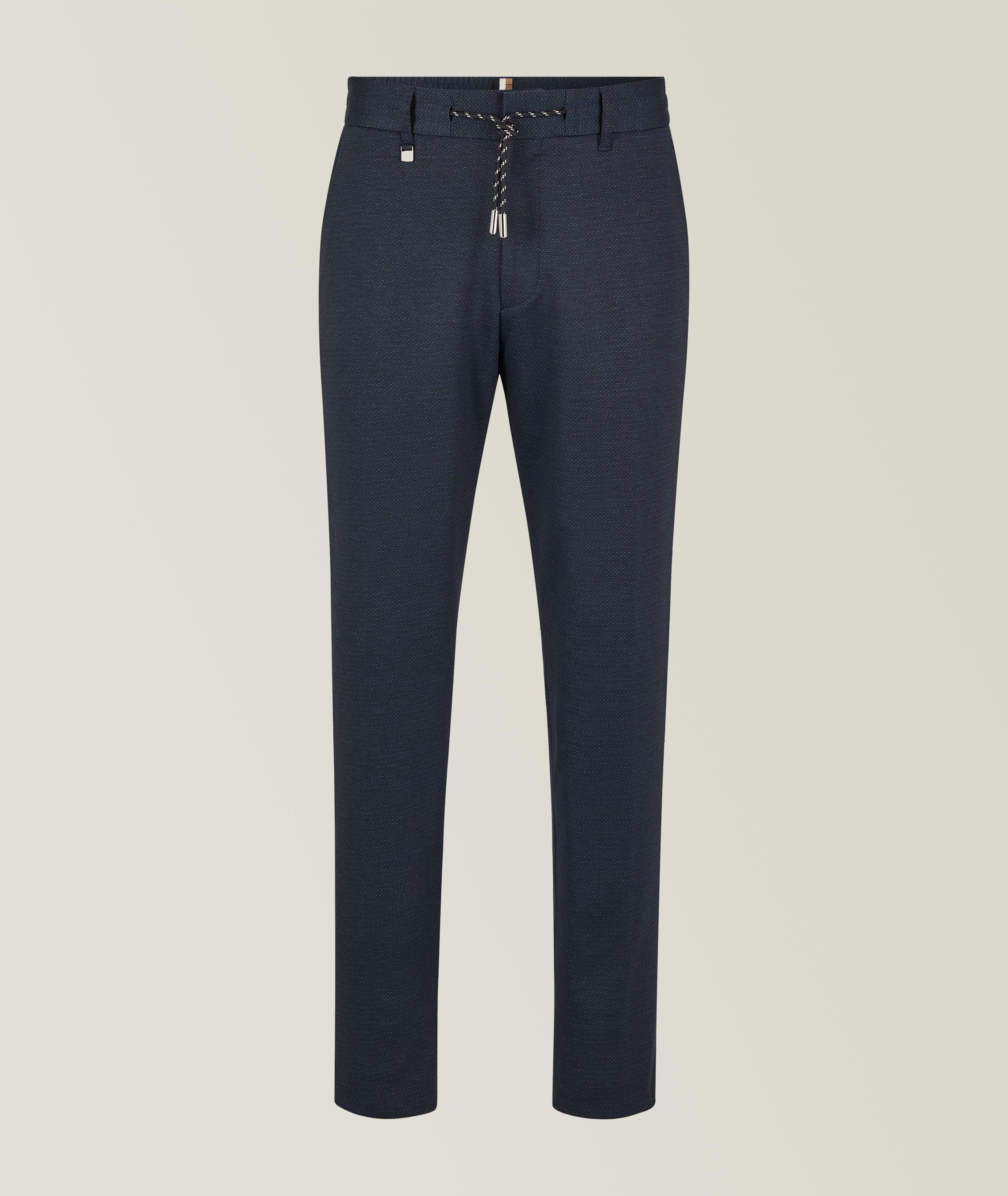 Drawstring Seersucker Stretch-Cotton Trousers image 0