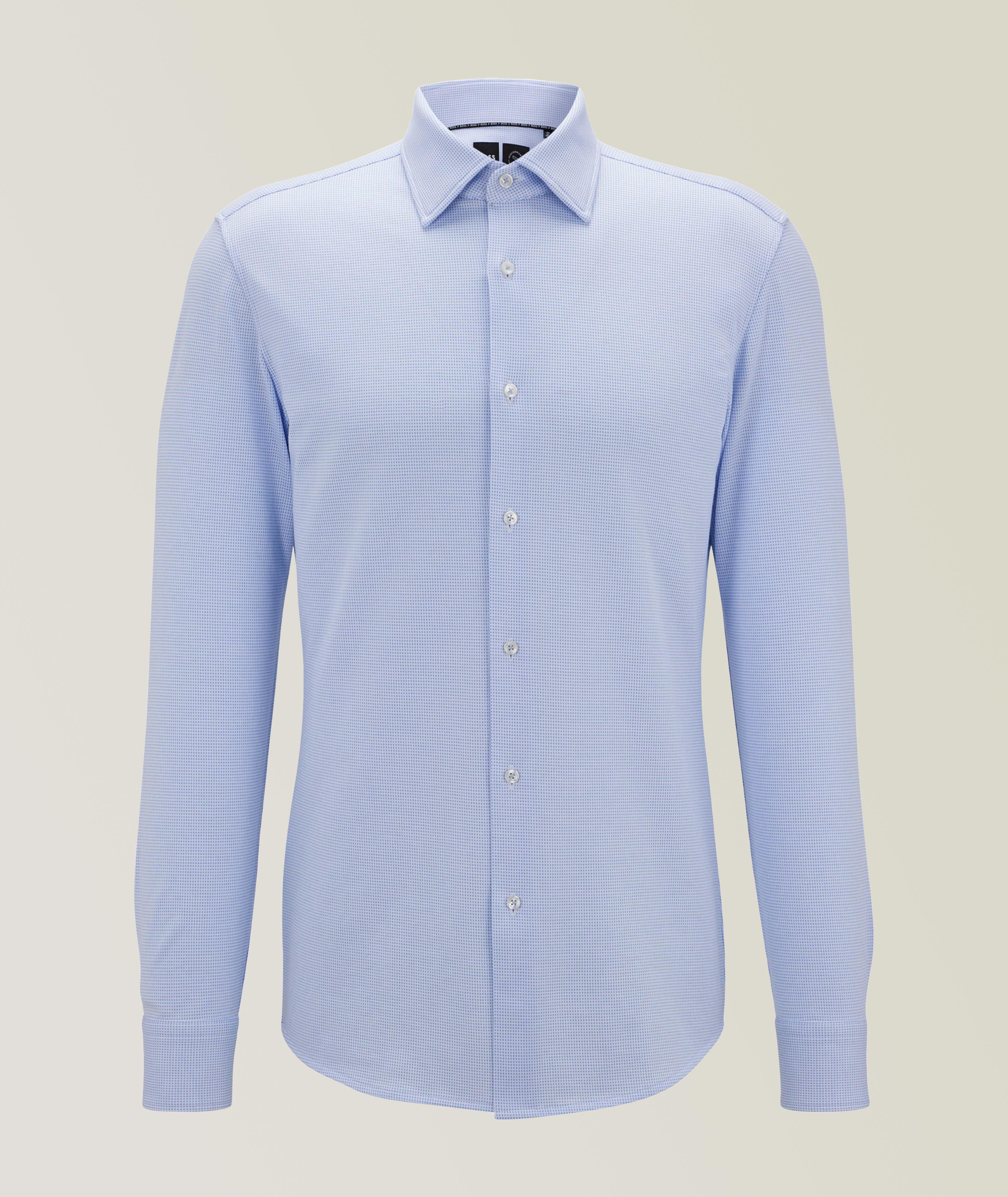 Slim-Fit Jersey Cotton Blend Dress Shirt  image 0