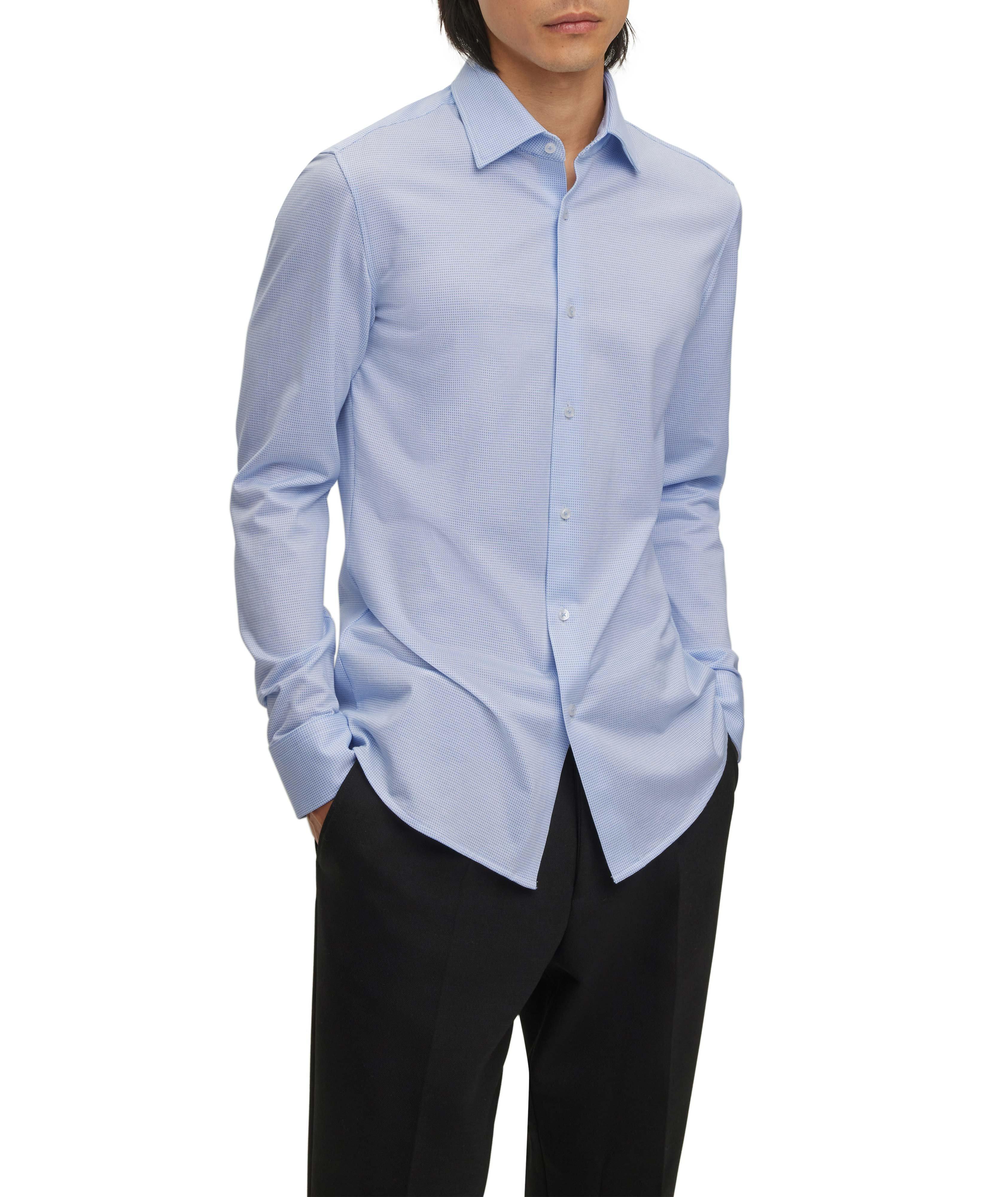 Slim-Fit Jersey Cotton Blend Dress Shirt  image 1