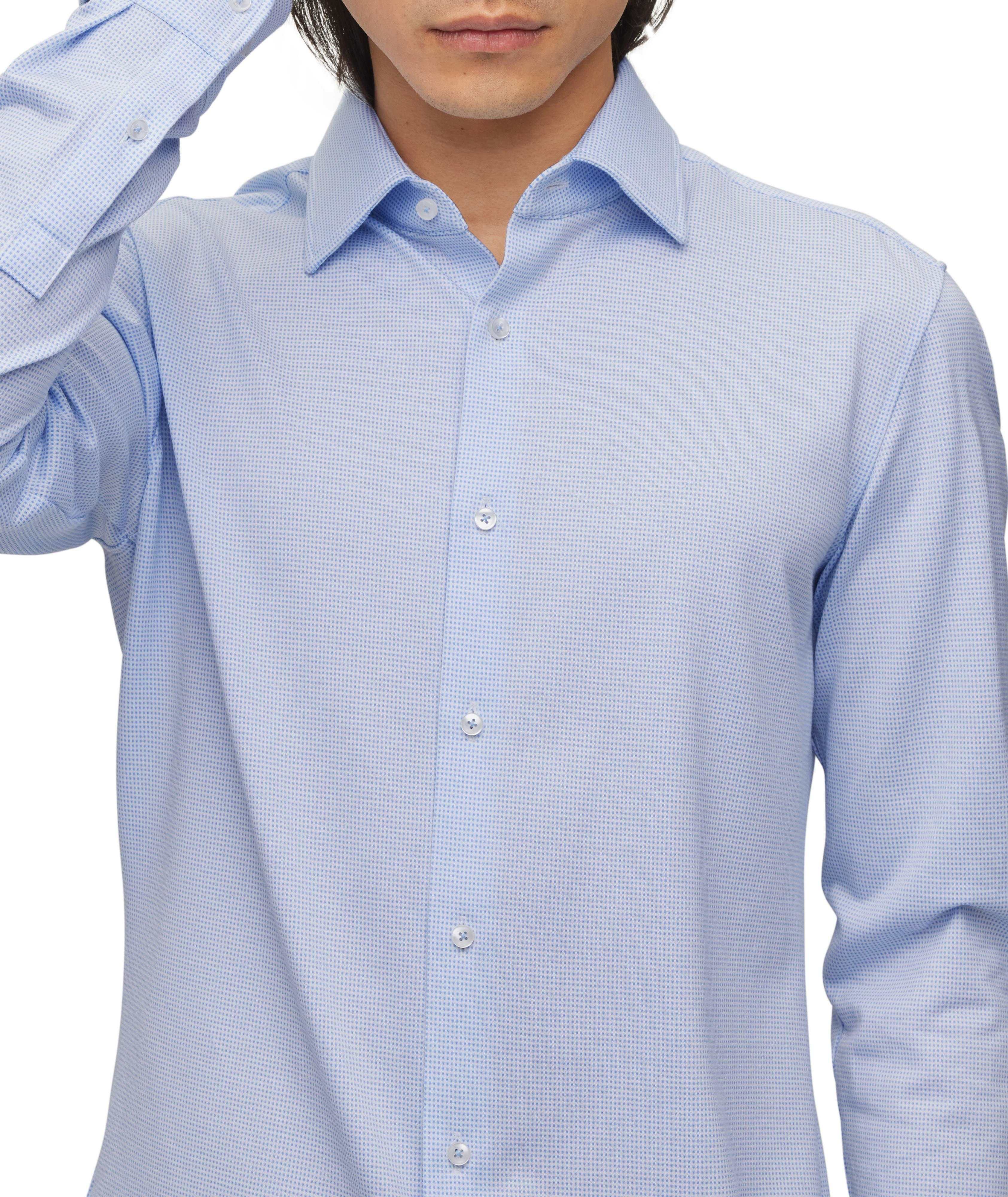 Slim-Fit Jersey Cotton Blend Dress Shirt  image 4