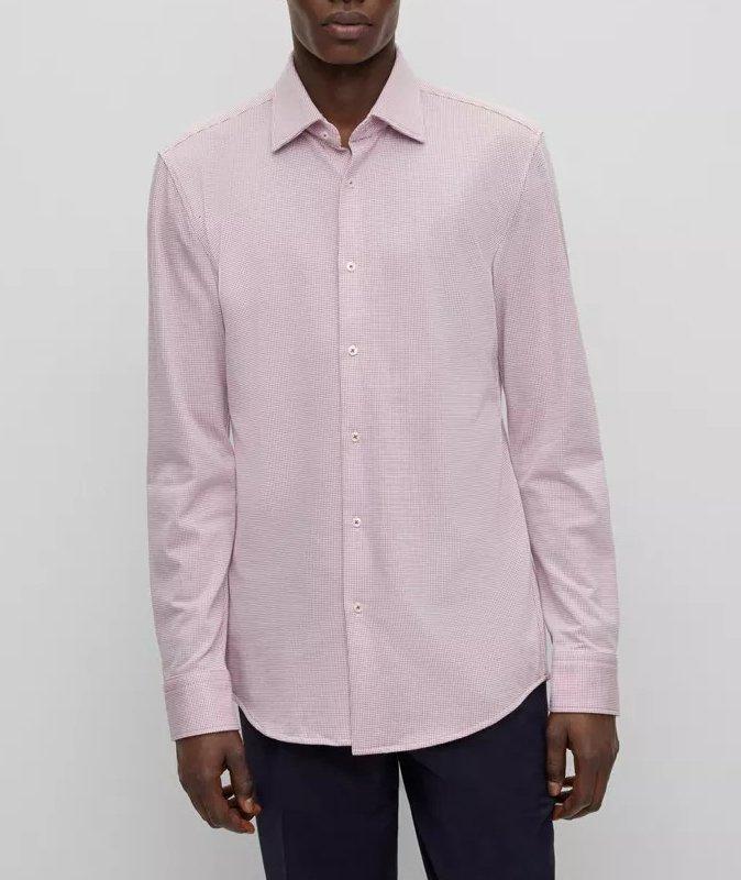 Slim-Fit Cotton Jersey Blend Dress Shirt  image 1
