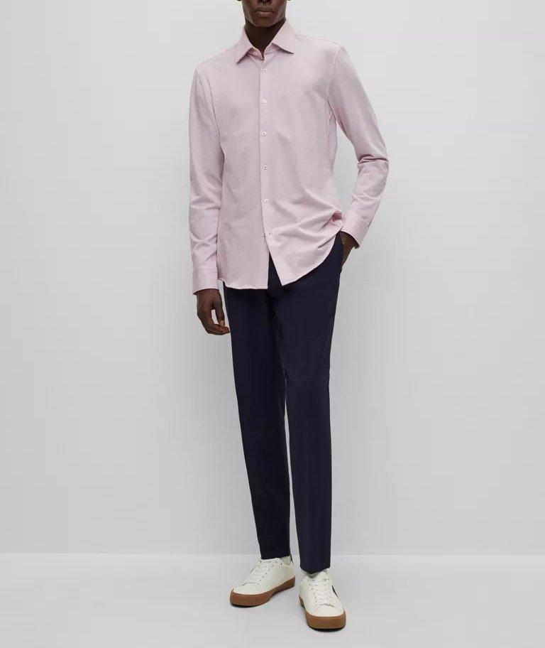 Slim-Fit Cotton Jersey Blend Dress Shirt  image 5