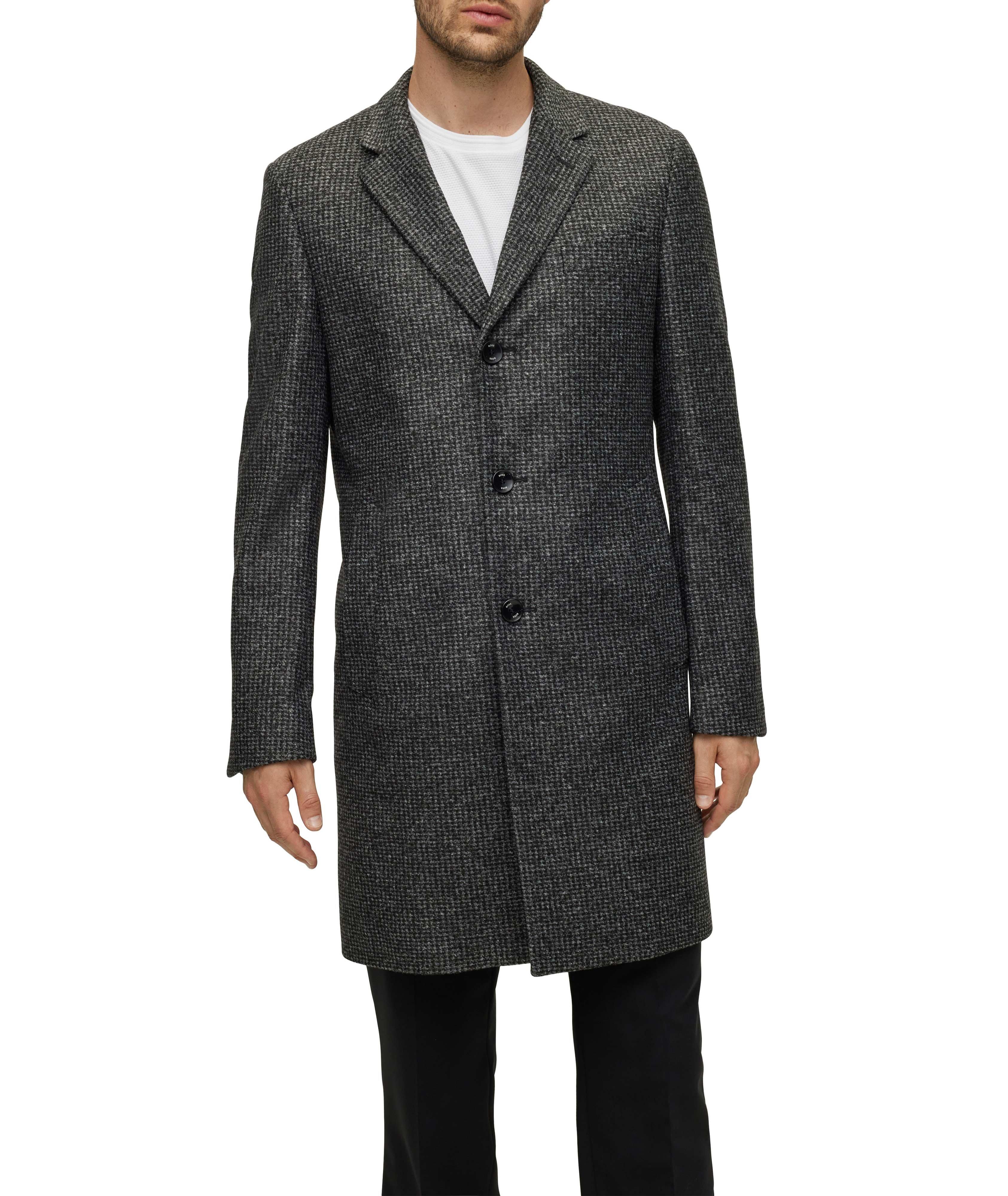 Slim-Fit Patterned Stretch Fabric Coat image 1