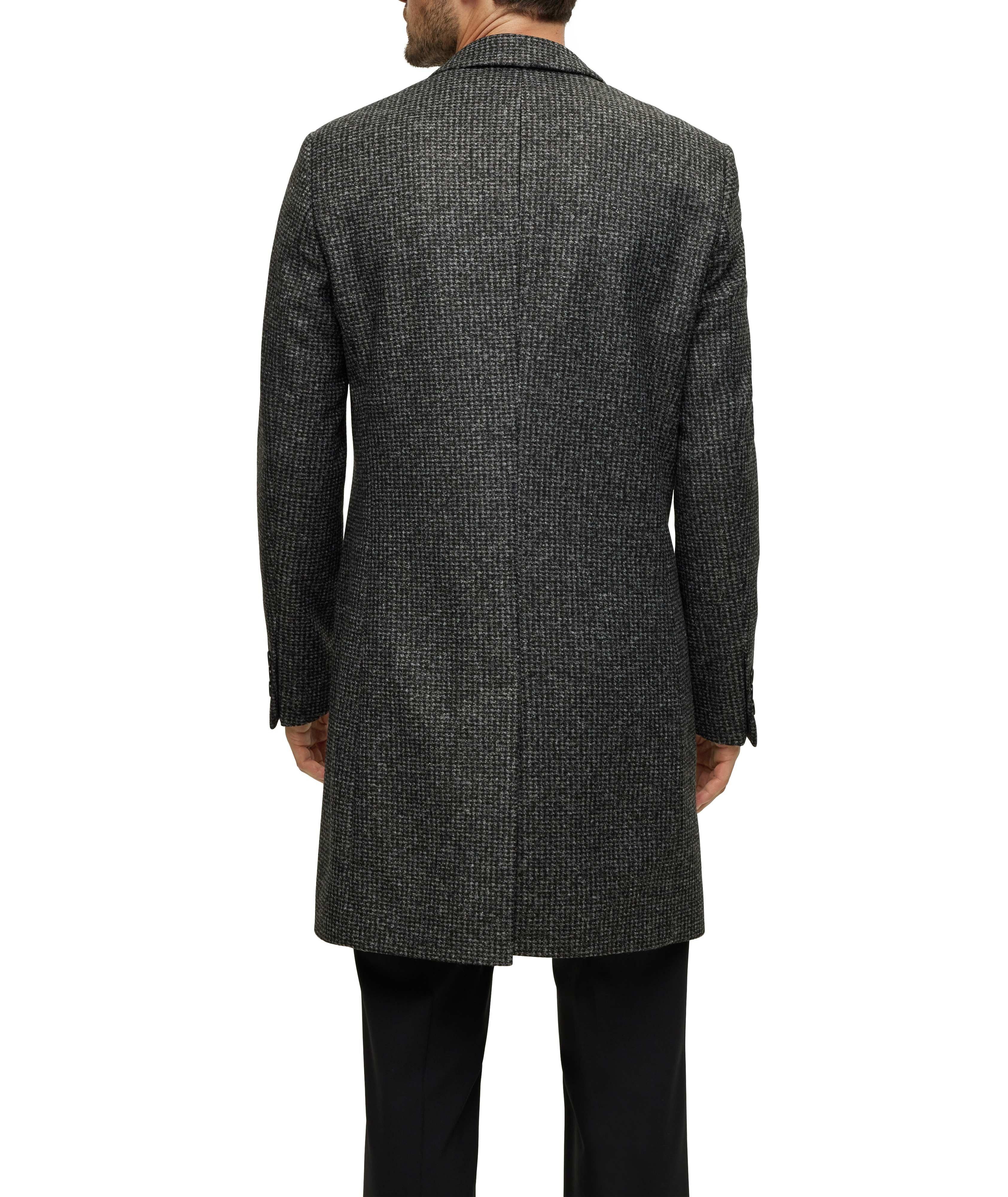 Slim-Fit Patterned Stretch Fabric Coat image 2