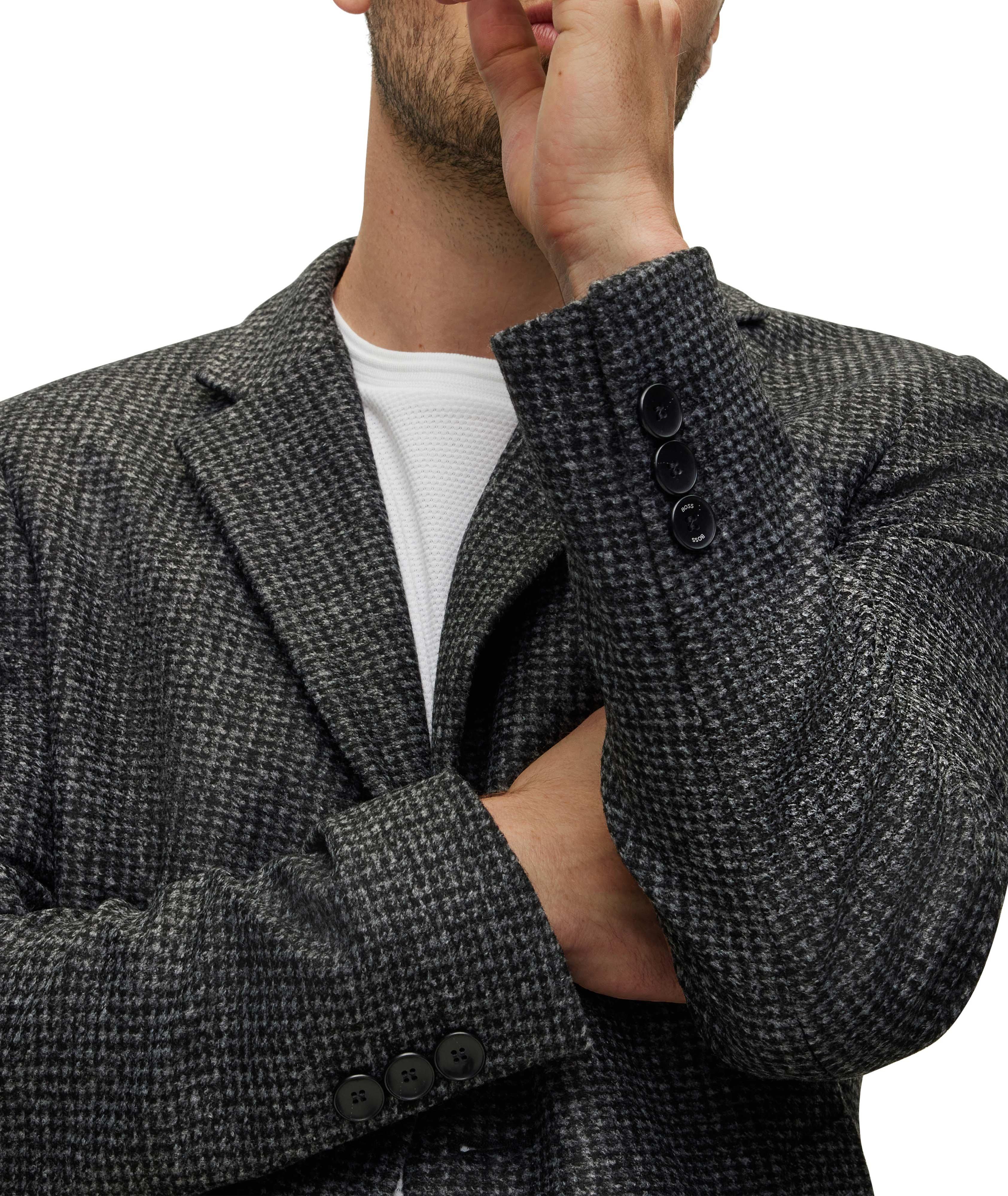 Slim-Fit Patterned Stretch Fabric Coat image 4