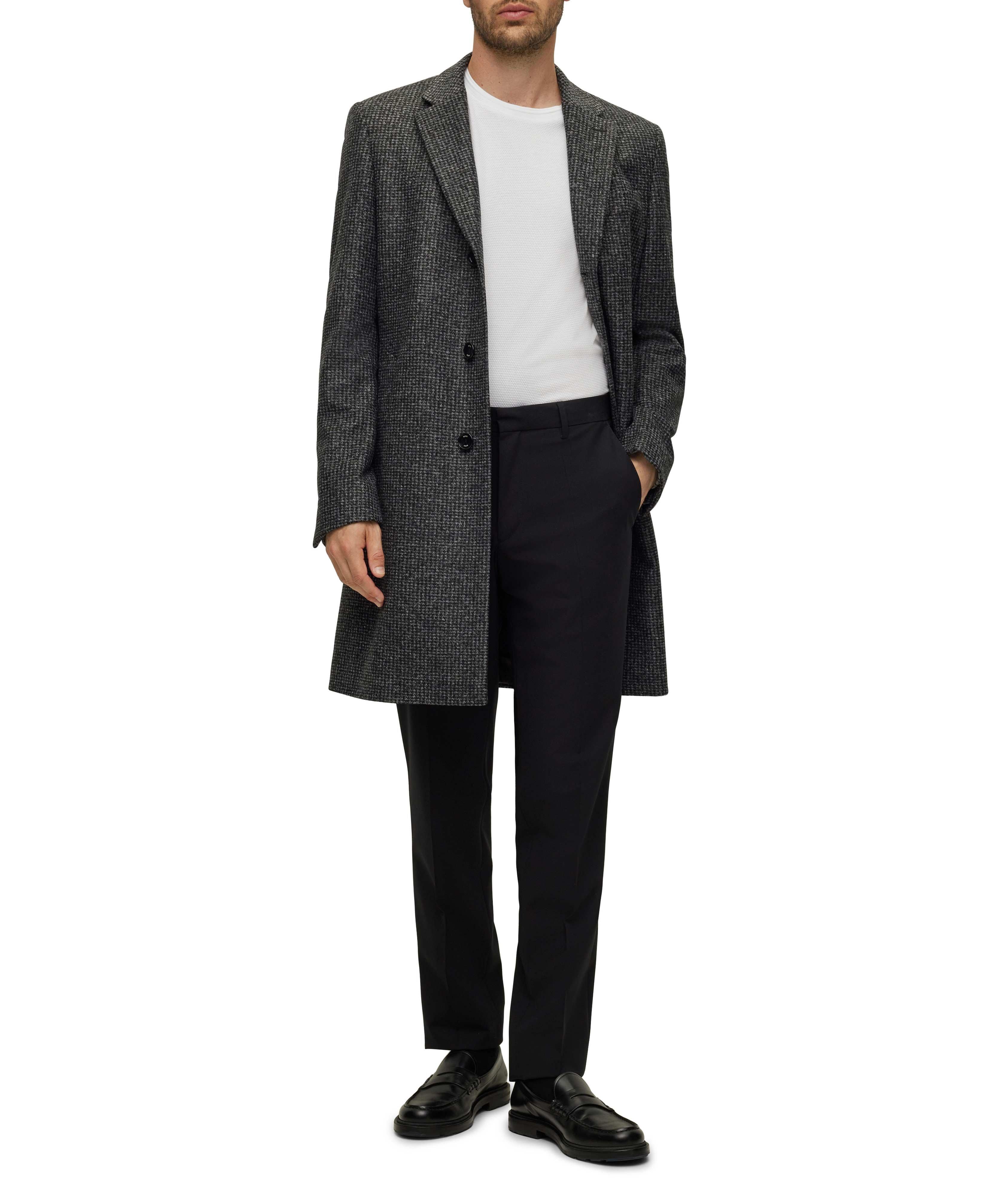 Slim-Fit Patterned Stretch Fabric Coat image 5