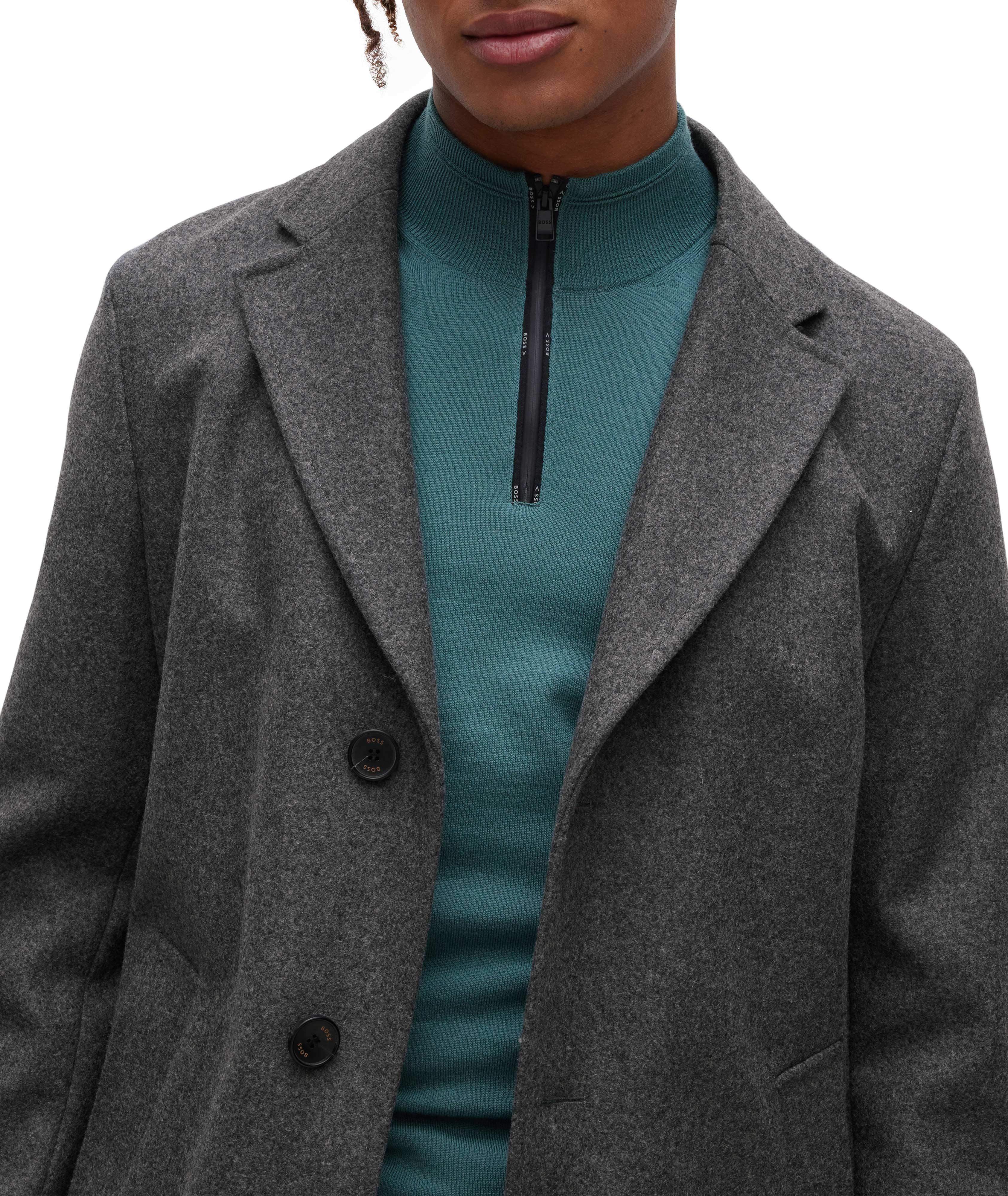 Slim-Fit Wool-Blend Zip-Up Coat image 4