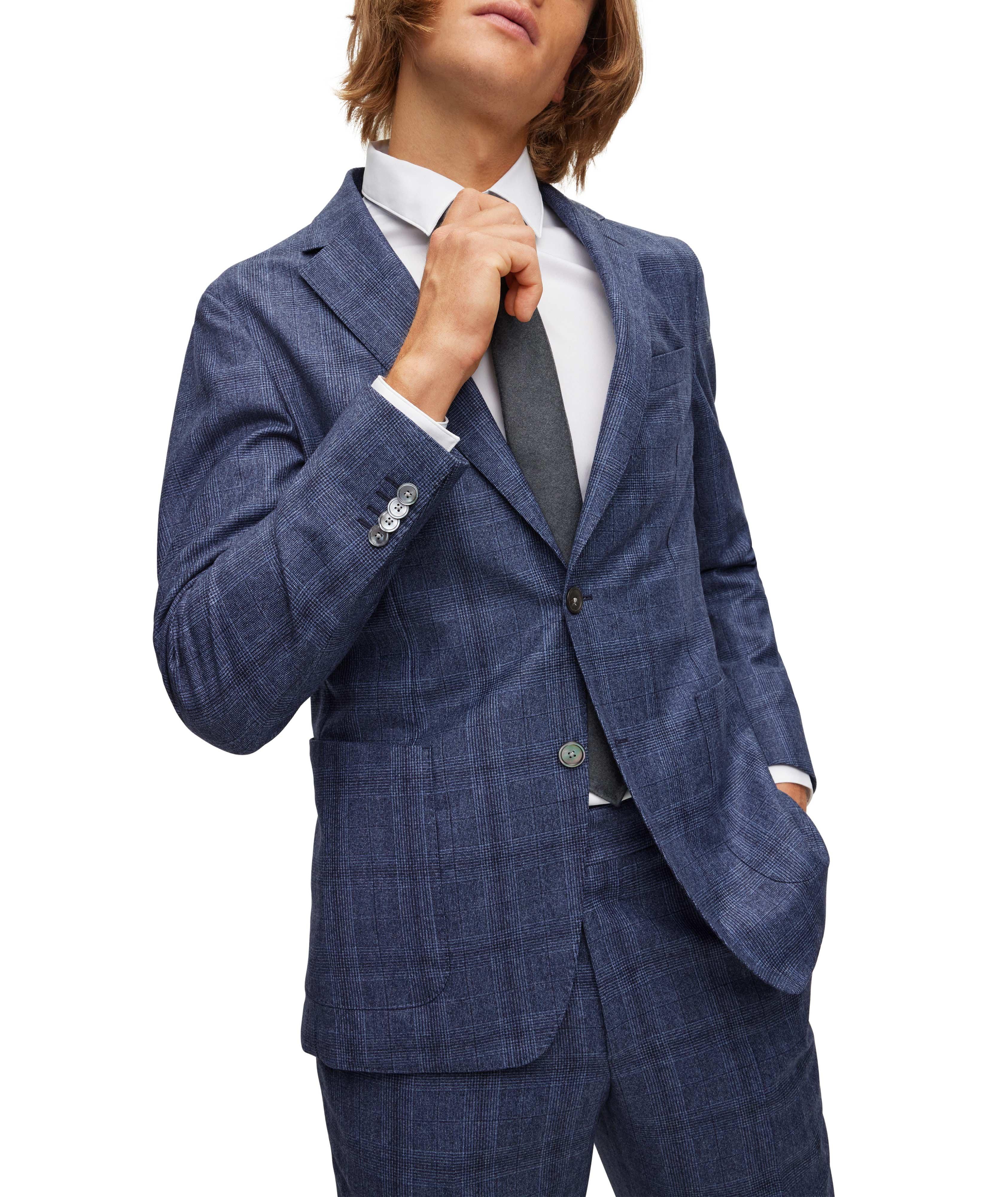 BOSS Virgin Wool SlimFit Checked Sports Jacket Suits Harry Rosen