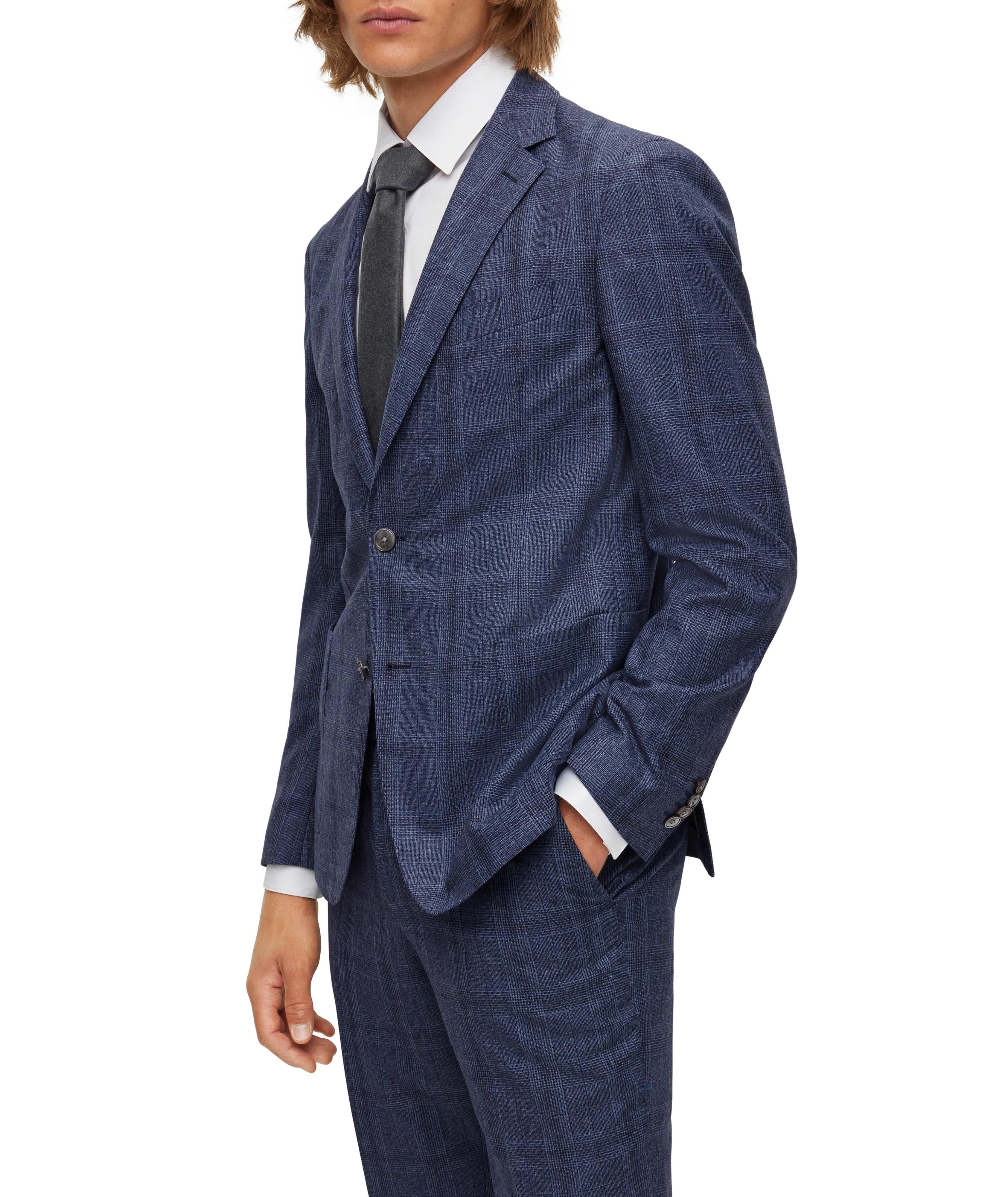 BOSS Virgin Wool SlimFit Checked Sports Jacket Suits Harry Rosen