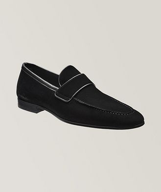 Magnanni Black Velvet Banded Loafer 